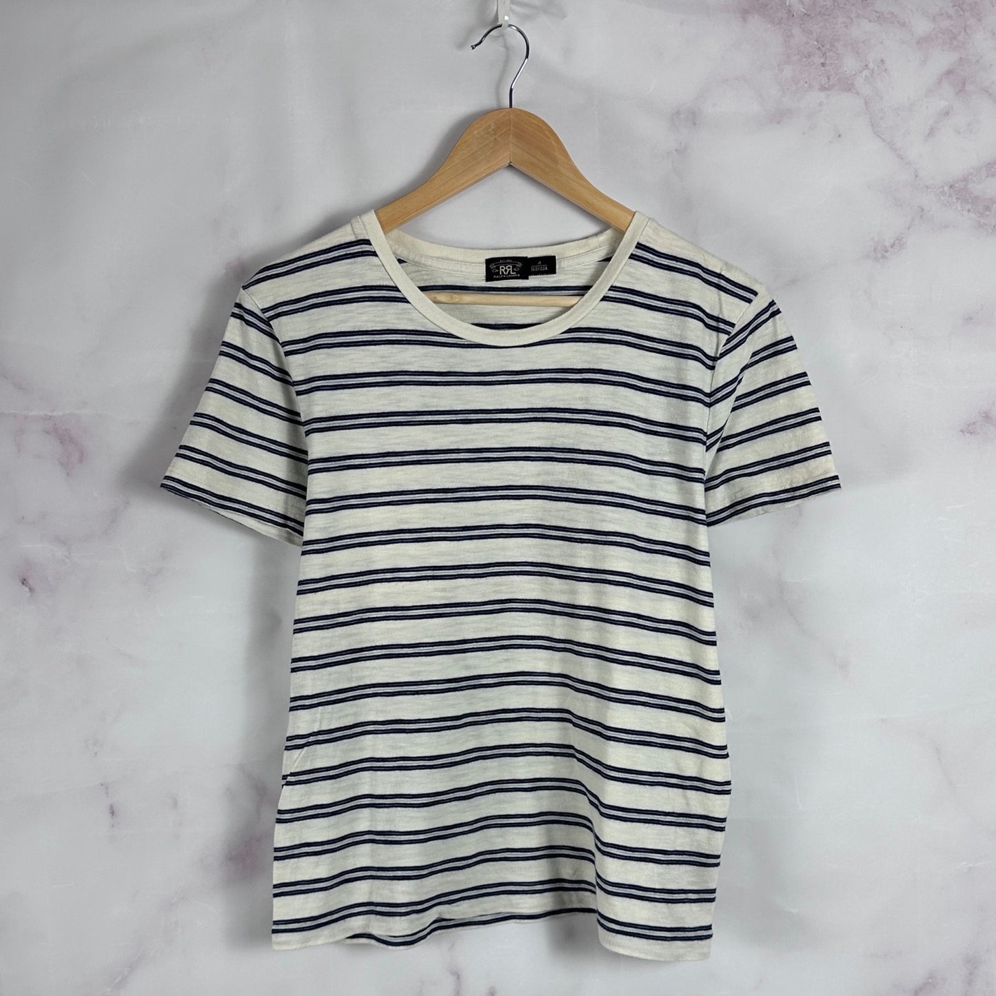 RRL White/Blue Striped Tee