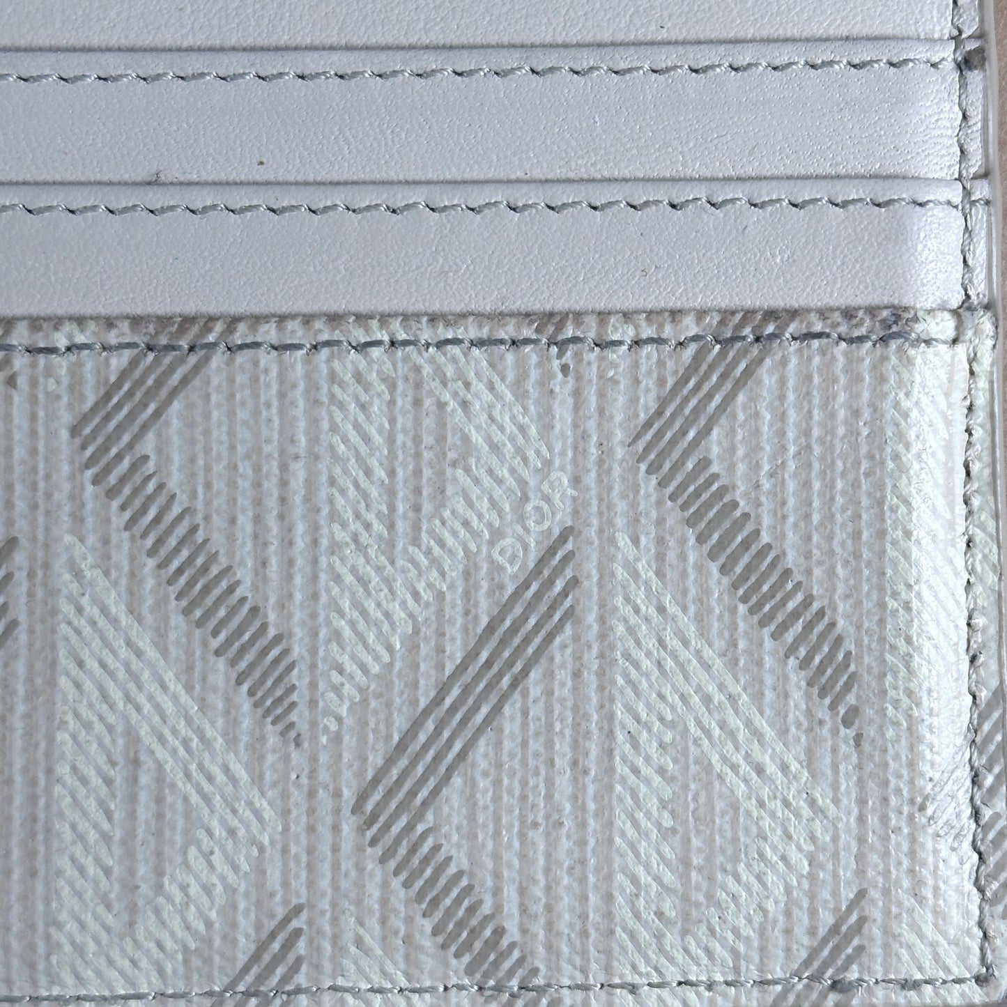 Christian Dior White Diamond Monogram Cardholder