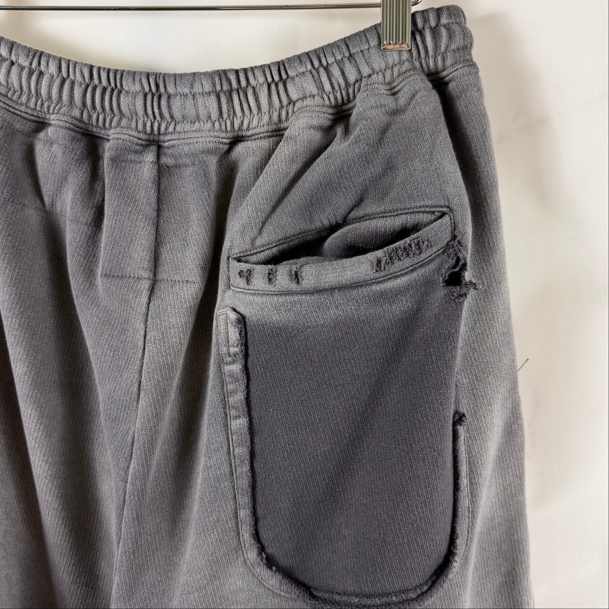 Miharayasuhiro Wide Distressed Faded Grey Sweatpants