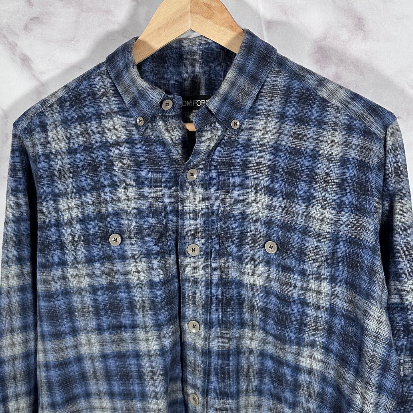 Tom Ford Blue Plaid Flannel