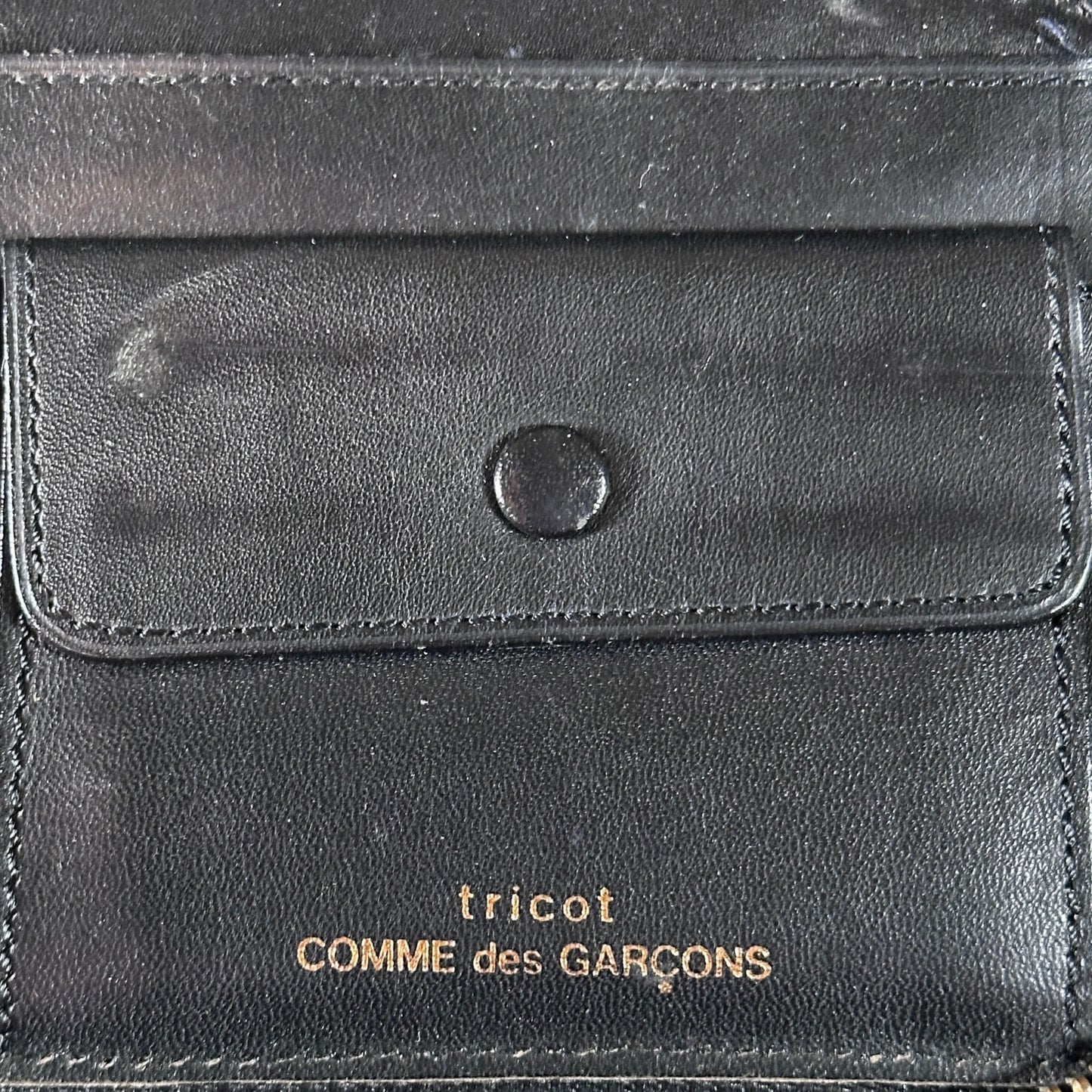 Comme des Garçons tricot Black Leather Zipper Wallet
