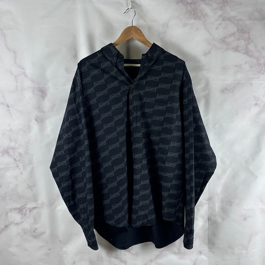 Balenciaga Monogram Black Button-Up Shirt