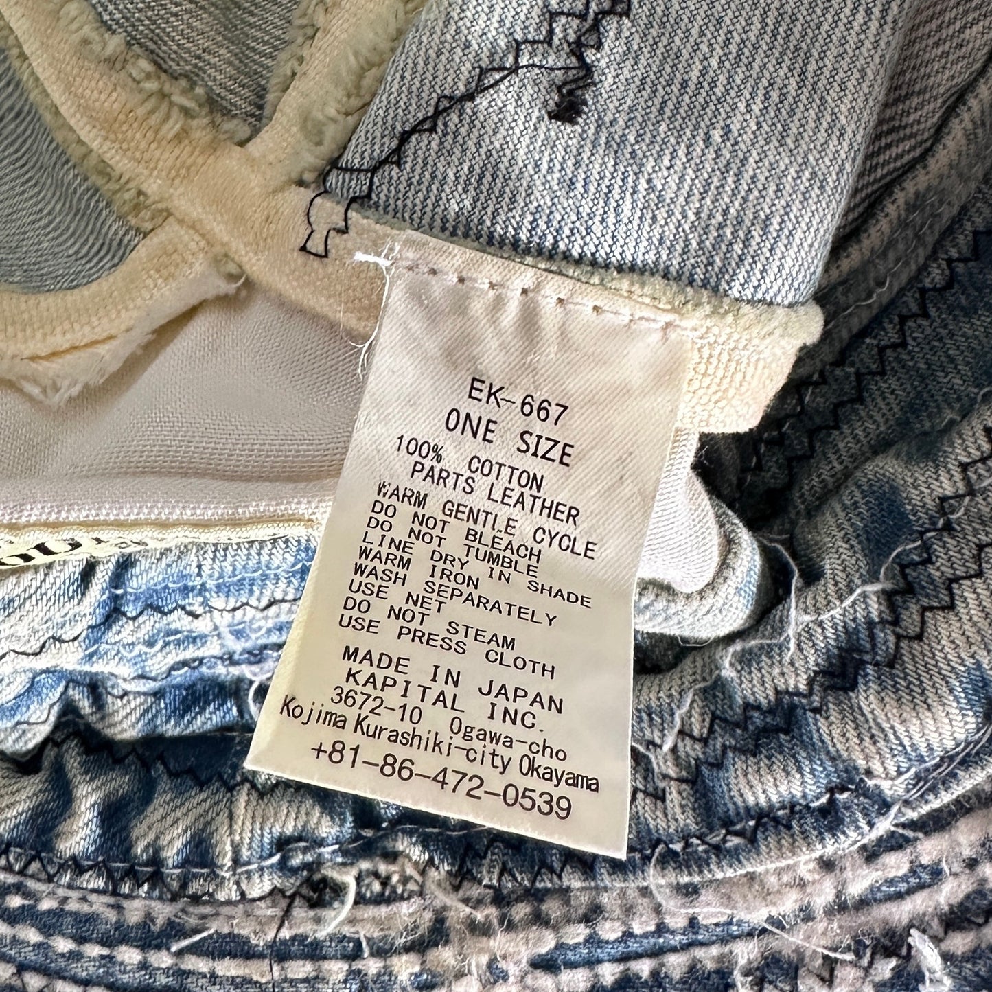 Kapital Boro Denim Bucket Hat