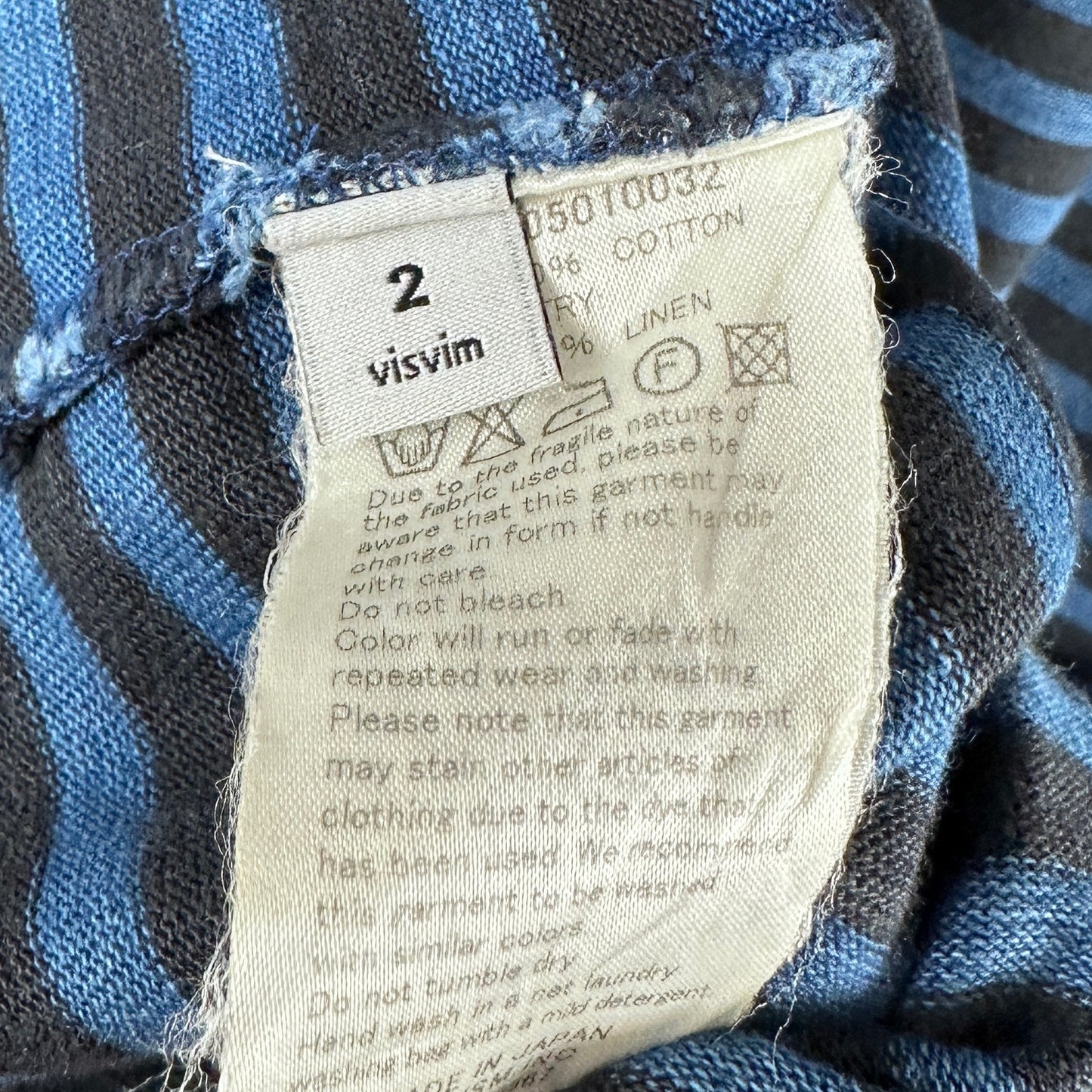 Visvim S/S14 Border Crew Indigo Striped Longsleeve