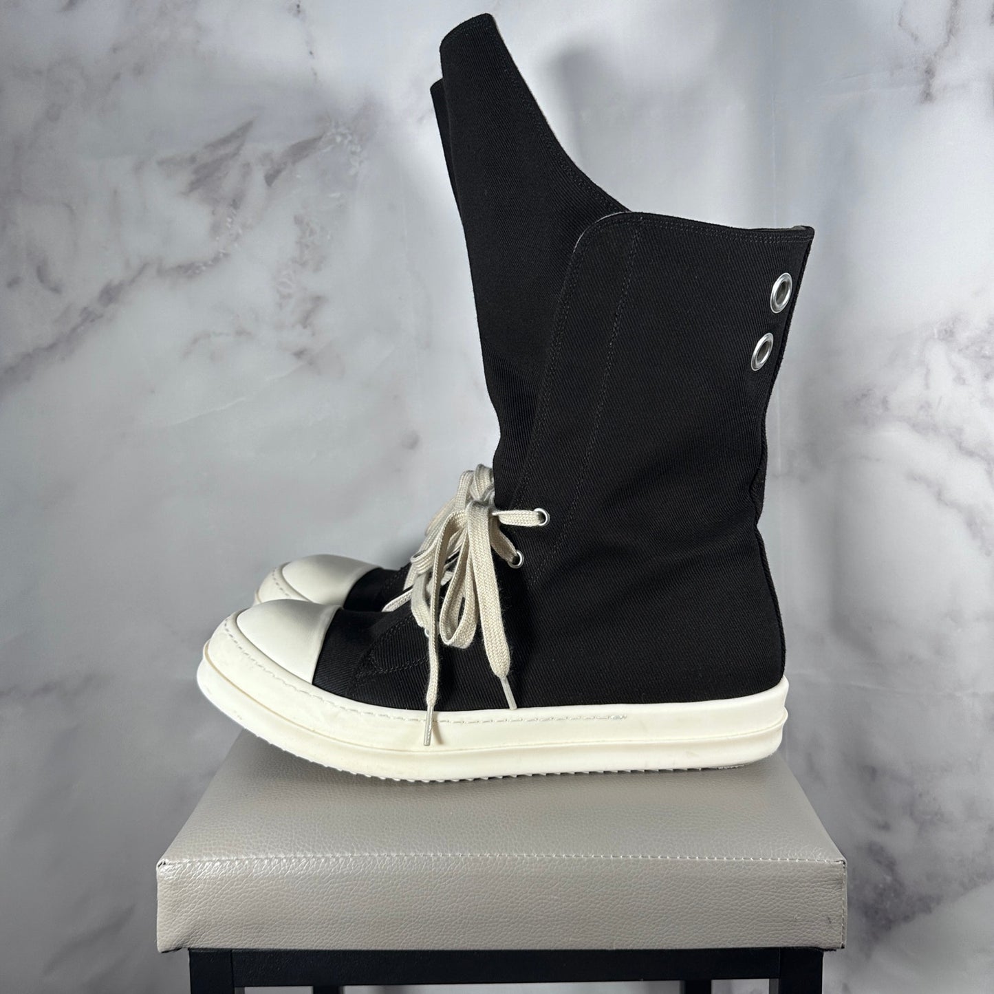 Rick Owens DRKSHDW Boot Sneak Ramone Black/Milk