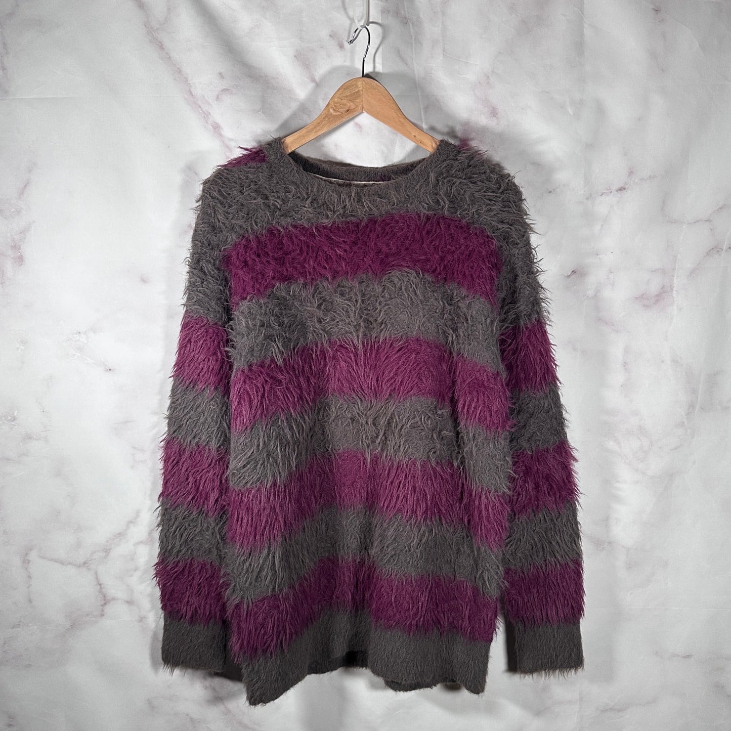 Number (N)ine Purple/Grey Mohair Striped Sweater