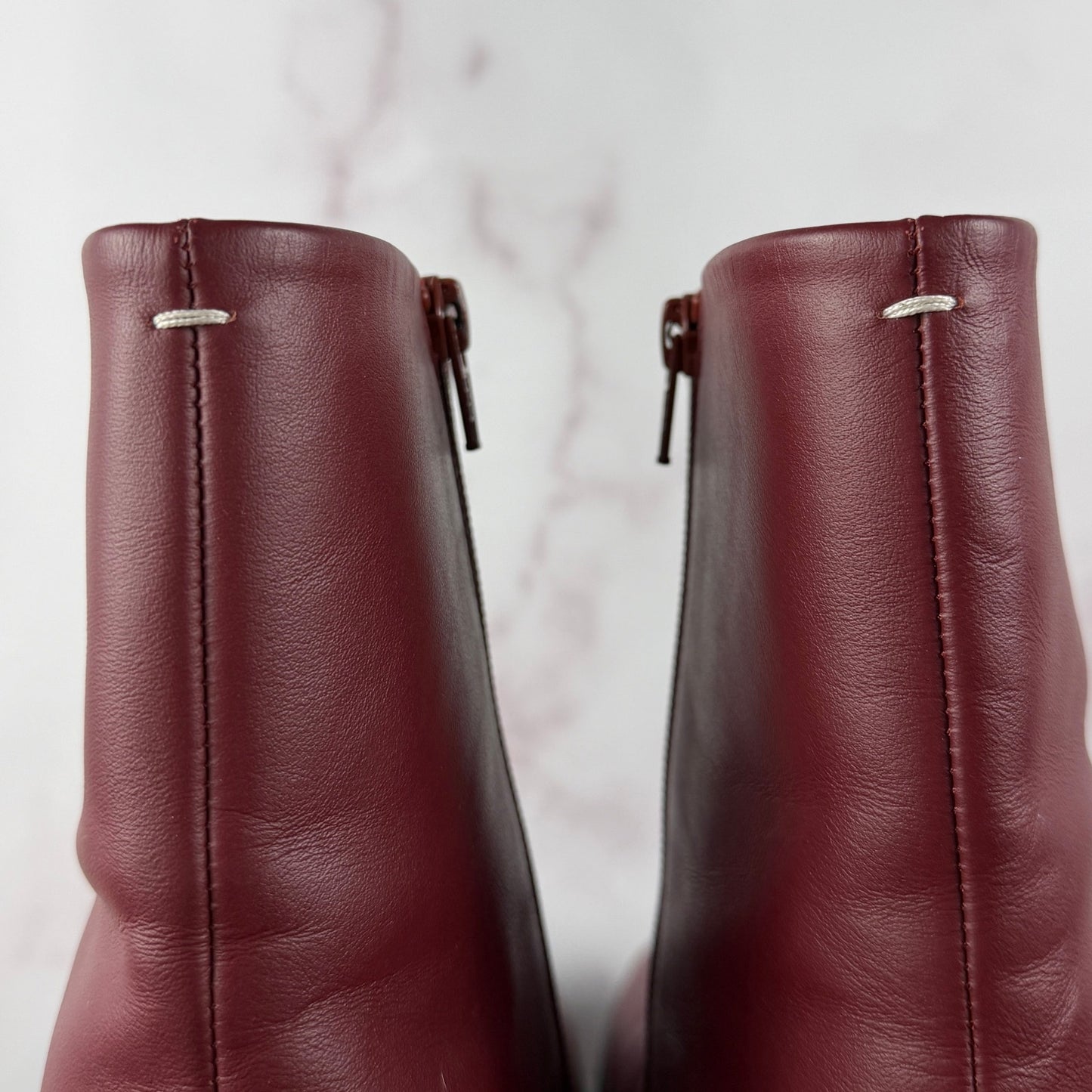 Maison Margiela Red Flat Tabi Ankle Boots