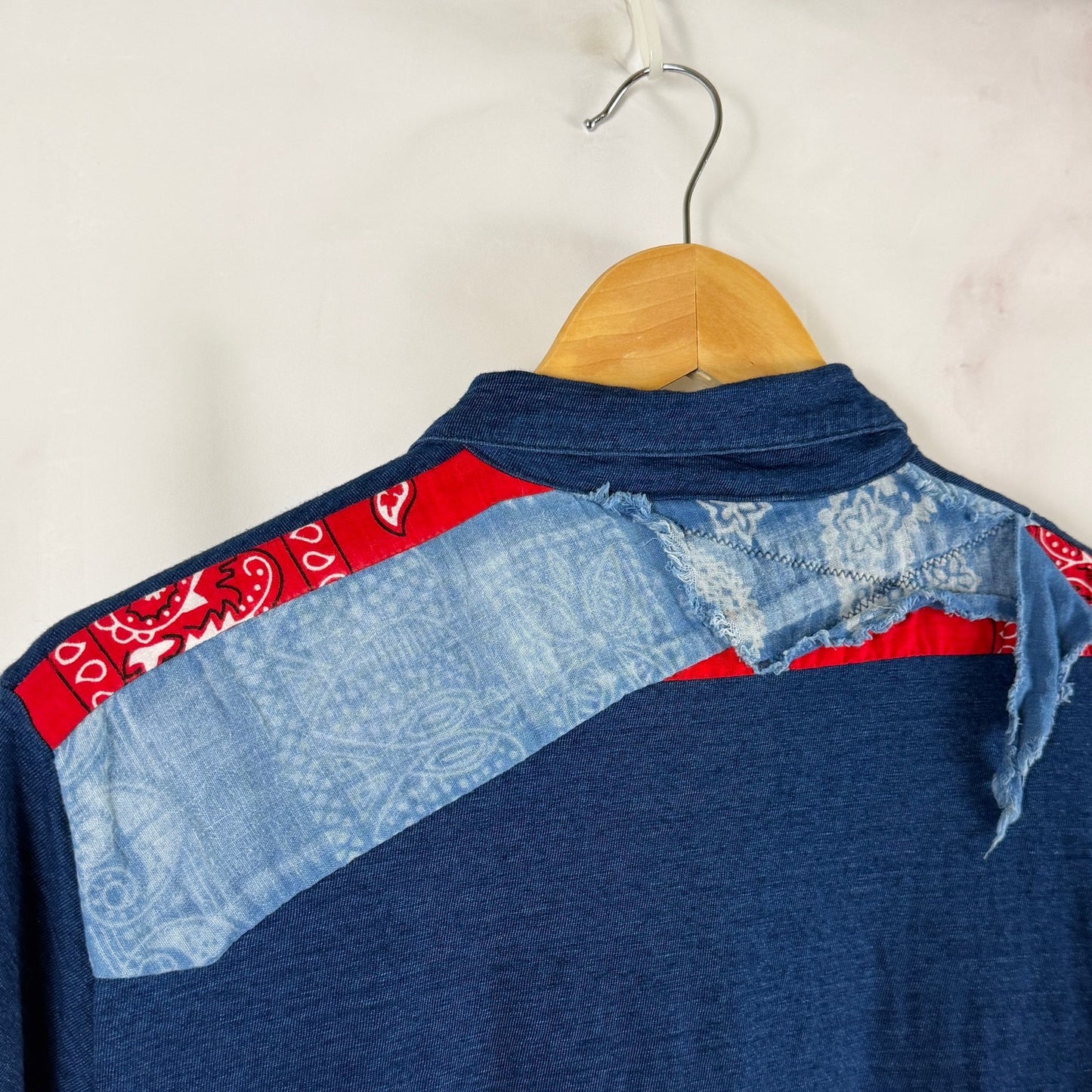 Kapital Indigo Repaired Paisley Polo