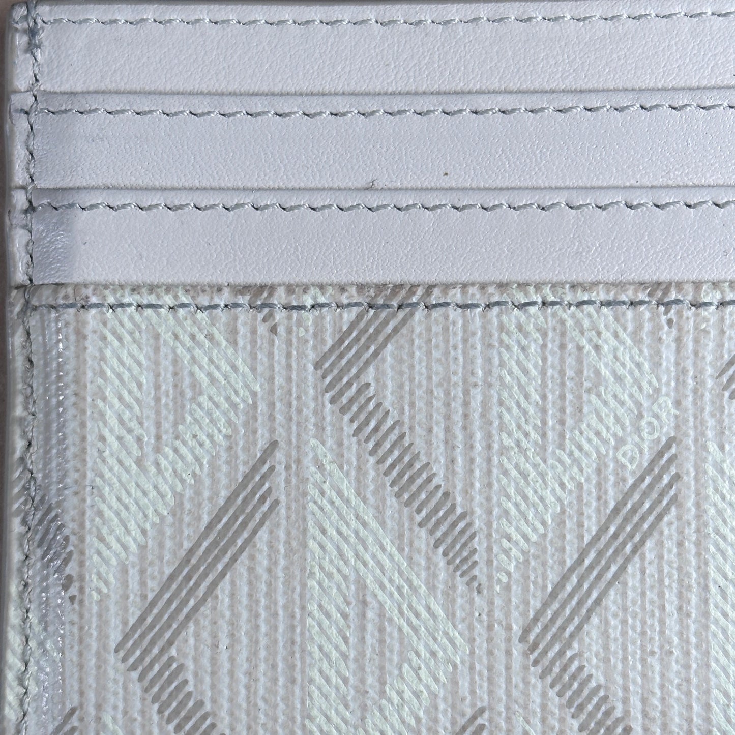 Christian Dior White Diamond Monogram Cardholder