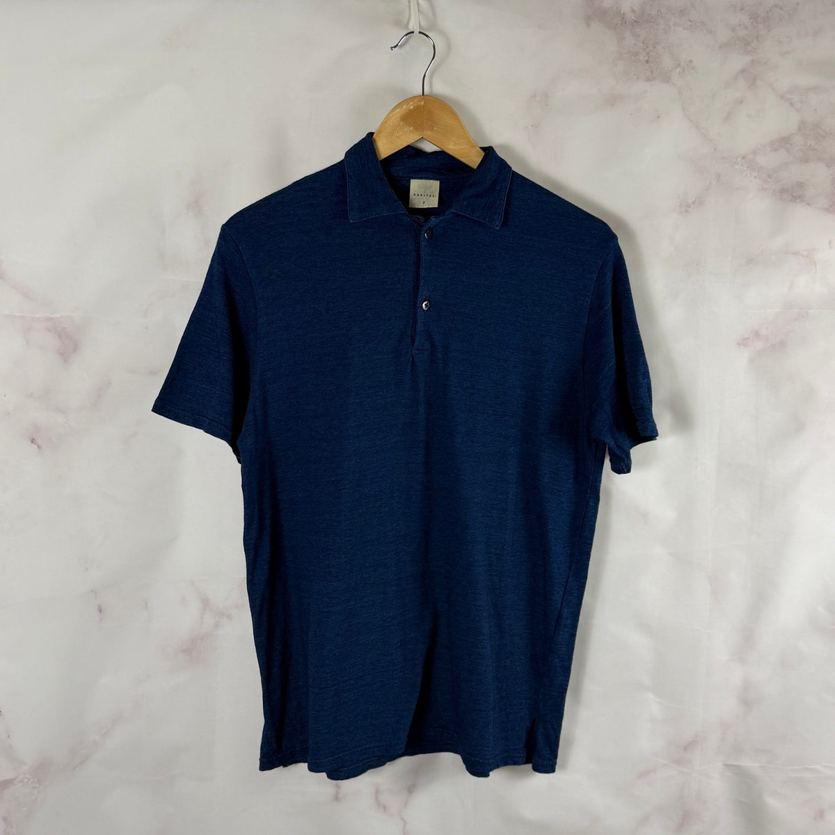 Kapital Indigo Repaired Paisley Polo