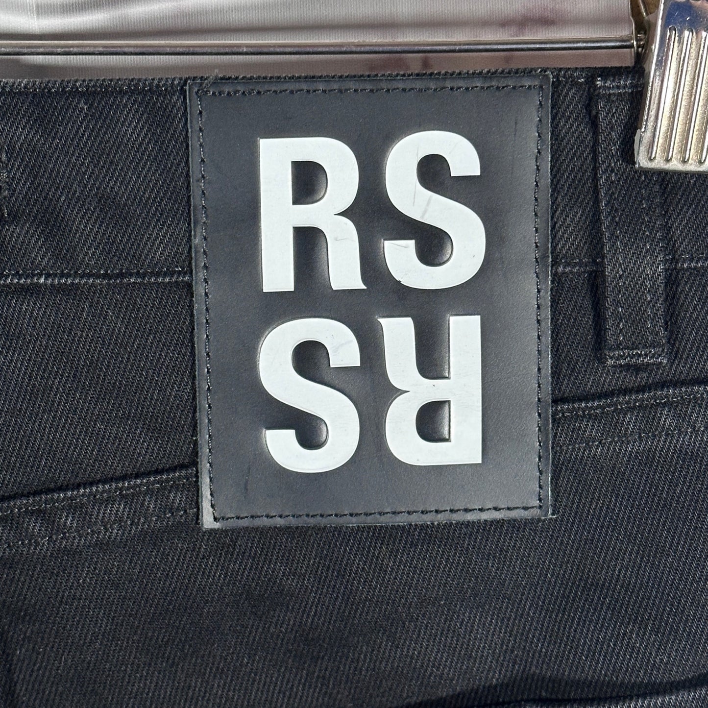 RAF Simons S/S21 Black ‘Youth Against’ Cropped Patch Denim
