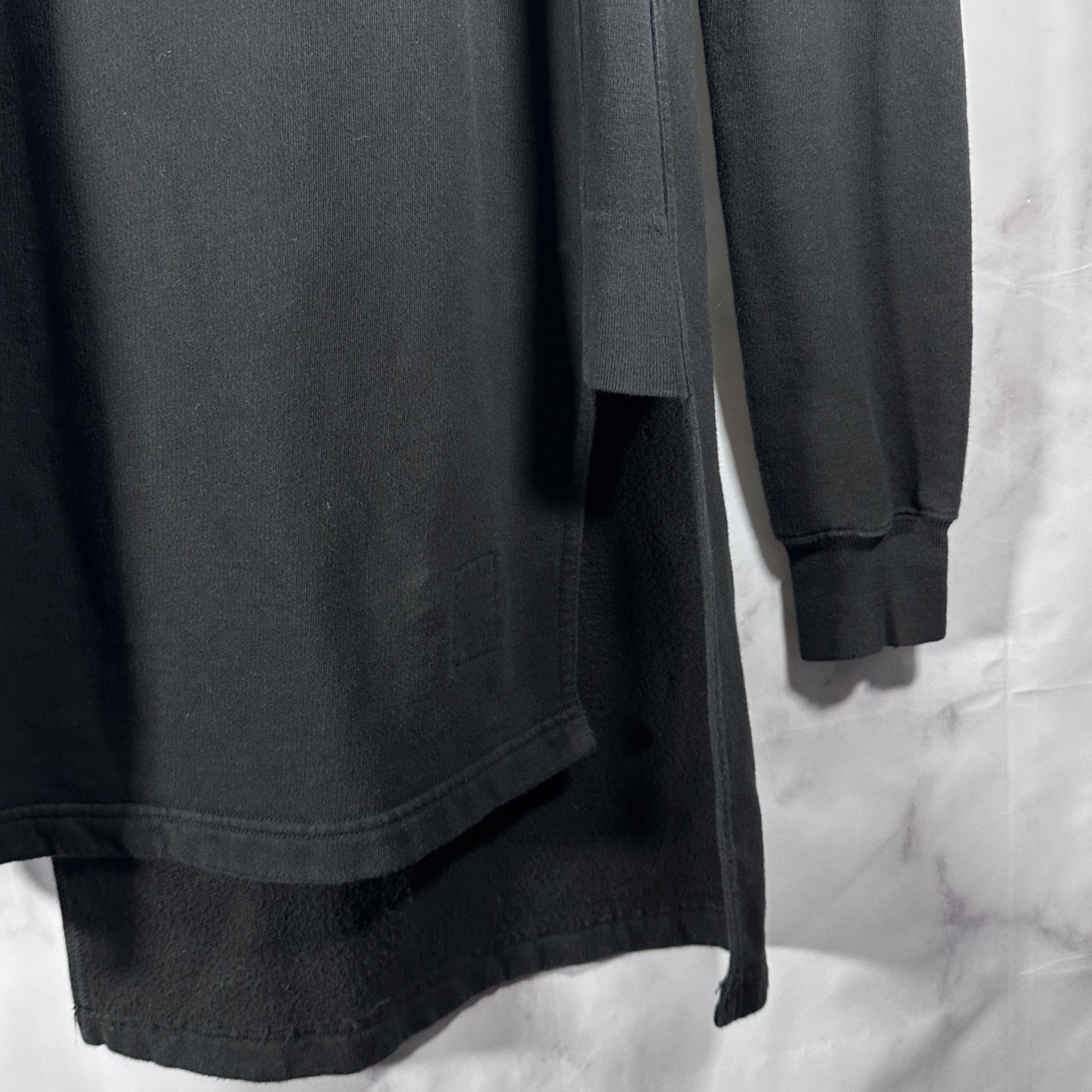 Rick Owens DRKSHDW Black Long Asymmetrical Crewneck