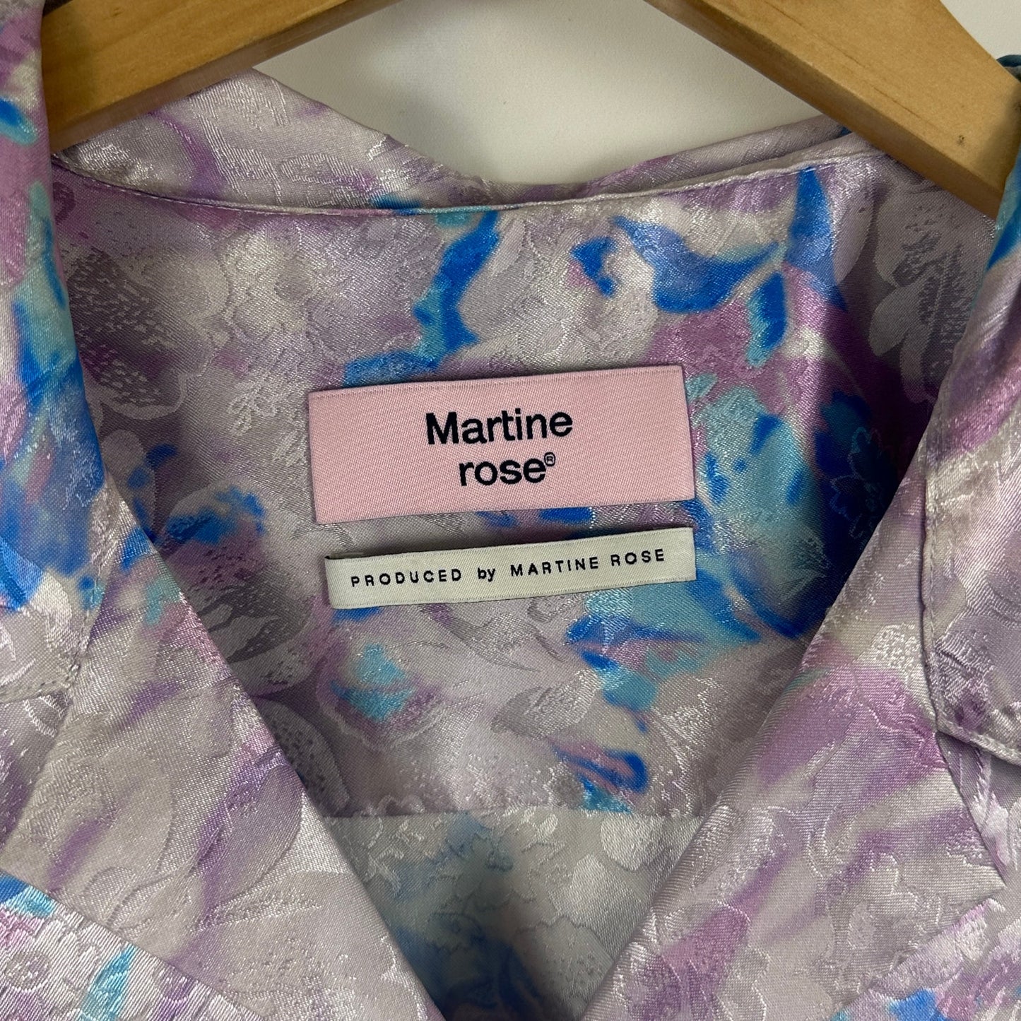 Martine Rose Oversized Lilac Floral Vacation Shirt