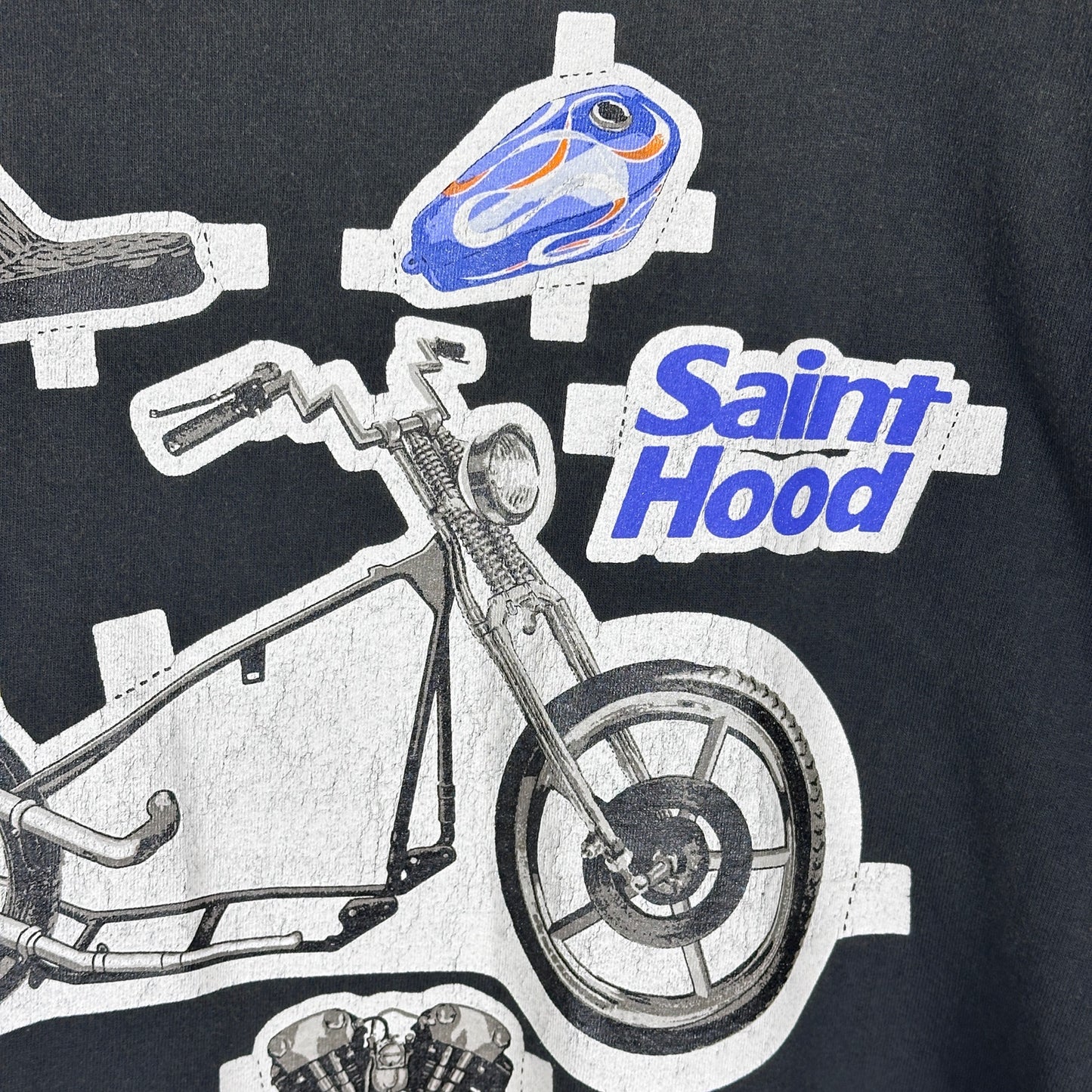 Saint Michael x Neighborhood ‘Saint Hood’ Grey Motorcycle Tee