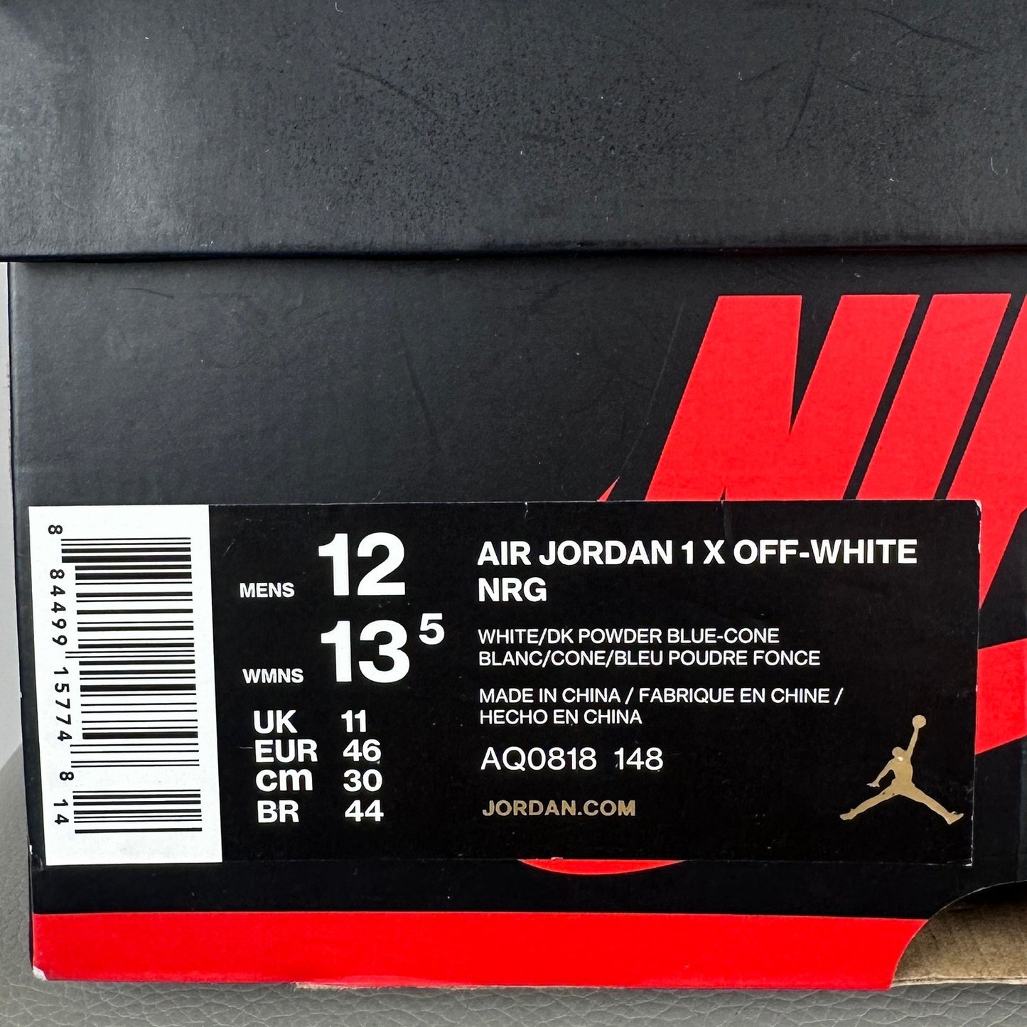 Nike x Off-White Jordan 1 Retro High University Blue UNC c/o Virgil Abloh