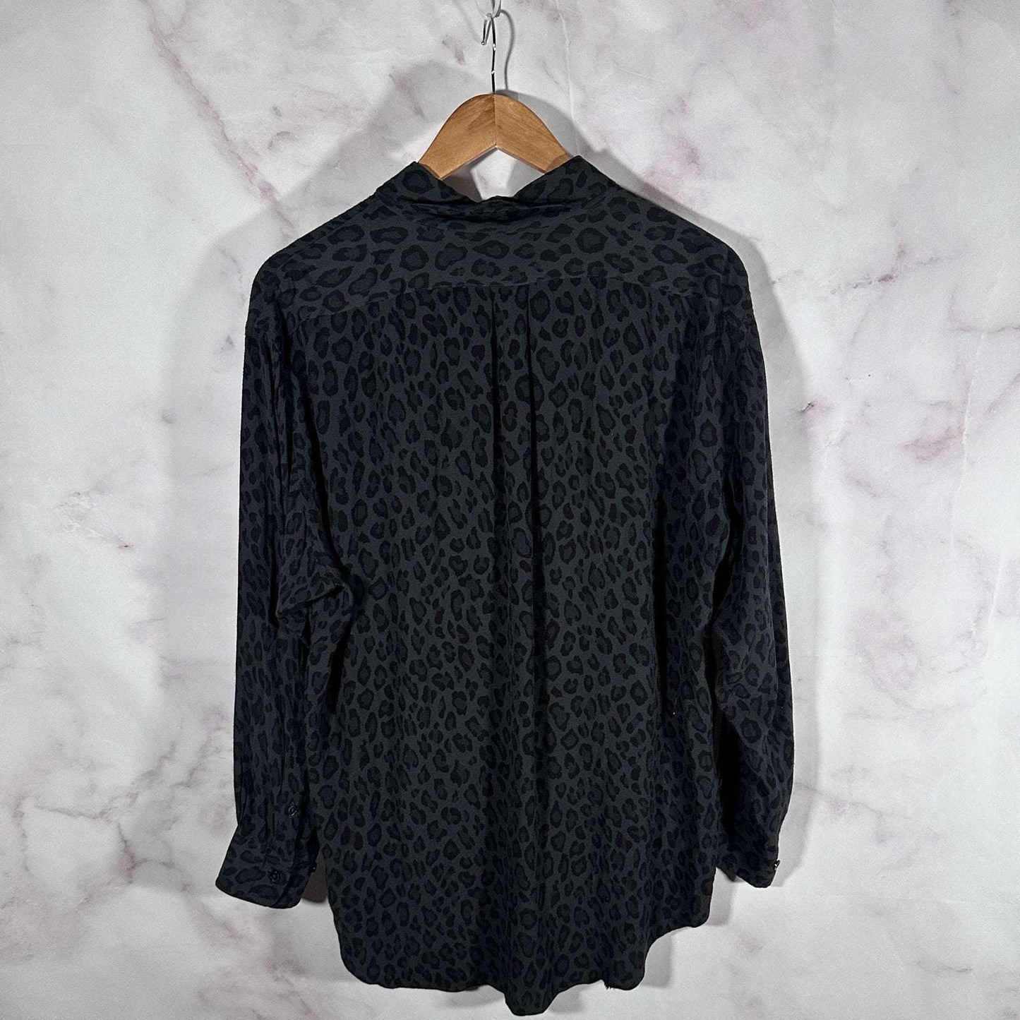 Beams International Gallery Black Leopard Print Shirt