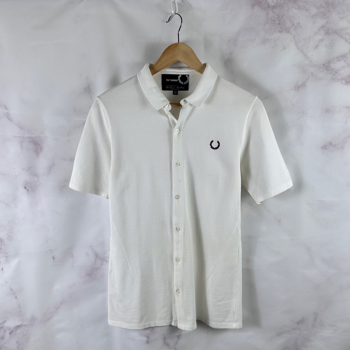 Raf Simons x Fred Perry White Polo Button-Up
