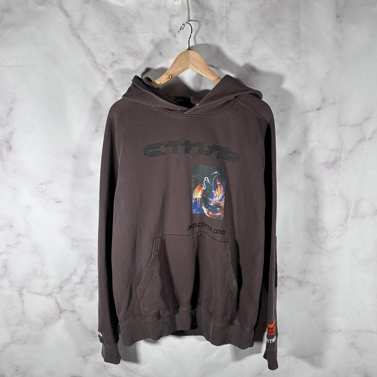 Heron Preston Brown Graphic Hoodie