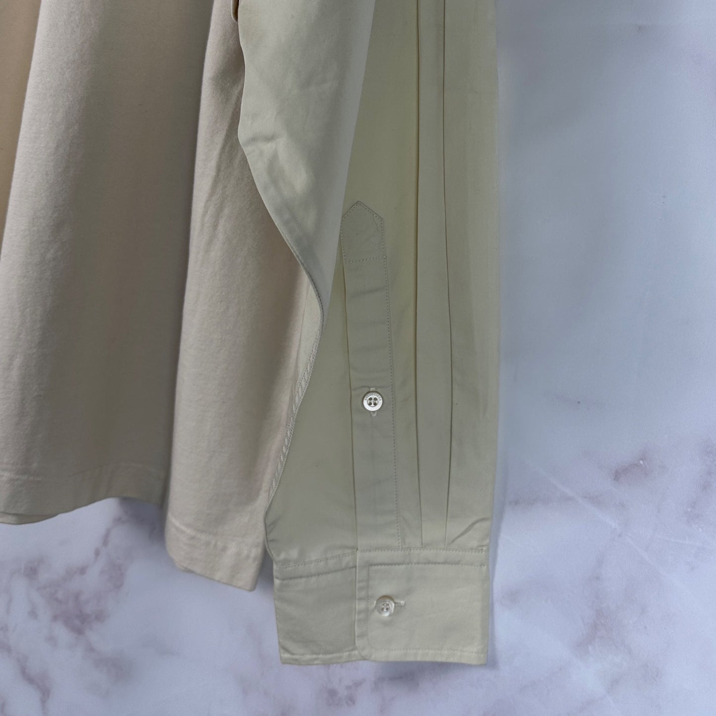 Balenciaga F/W22 Hybrid Layered Cream Longsleeve Shirt
