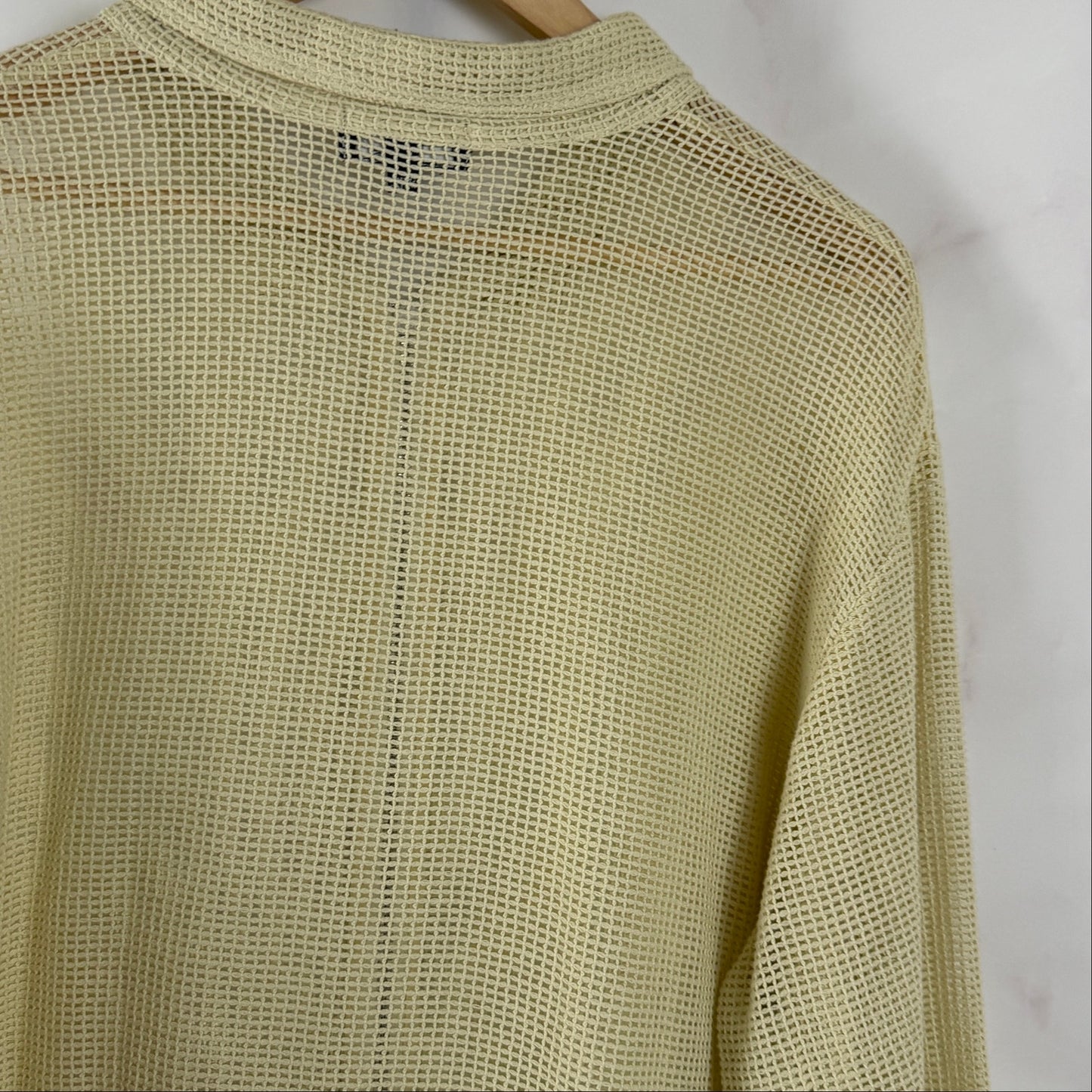 Stussy Cotton Mesh Cream Zip-Up Shirt