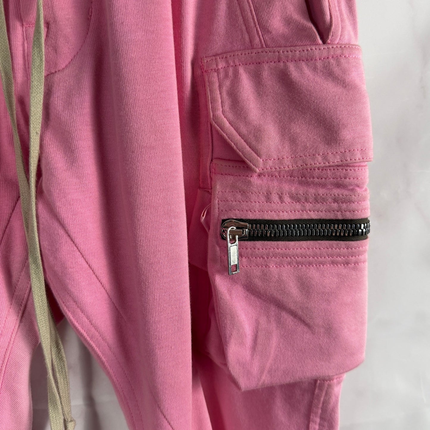 Rick Owens S/S21 Mastodon Pop Pink Cargo Sweatpants