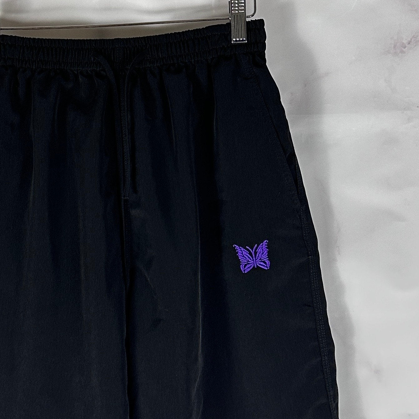 Needles Black Butterfly Shorts