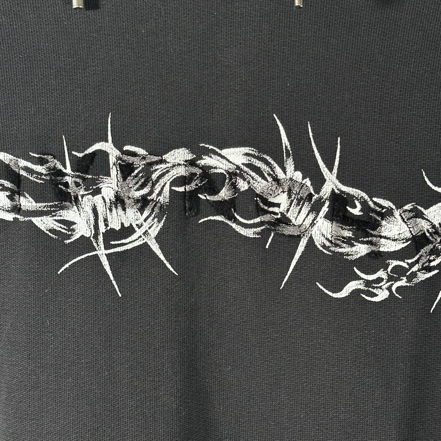 Givenchy Oversized Barbed Wire Black Logo Hoodie
