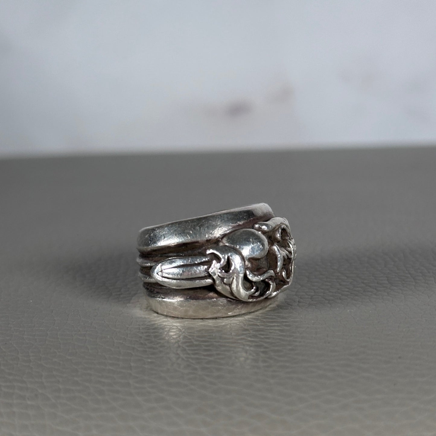 Chrome Hearts Silver Heart Dagger Ring
