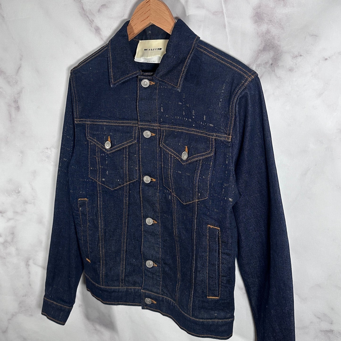 1017 Alyx 9SM Indigo Monogram Denim Trucker Jacket