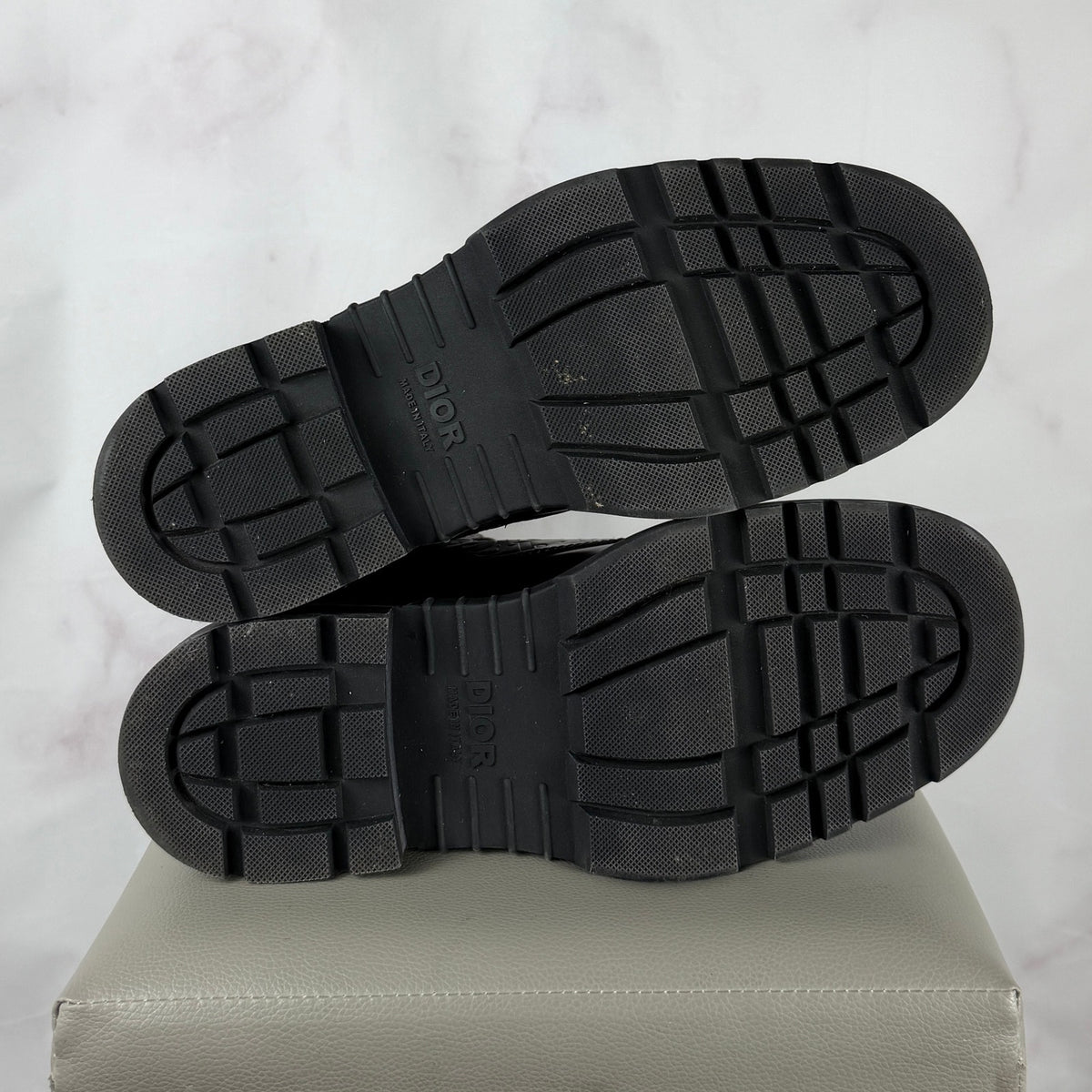 Dior Explorer 2 Black Embossed Oblique Leather Boots