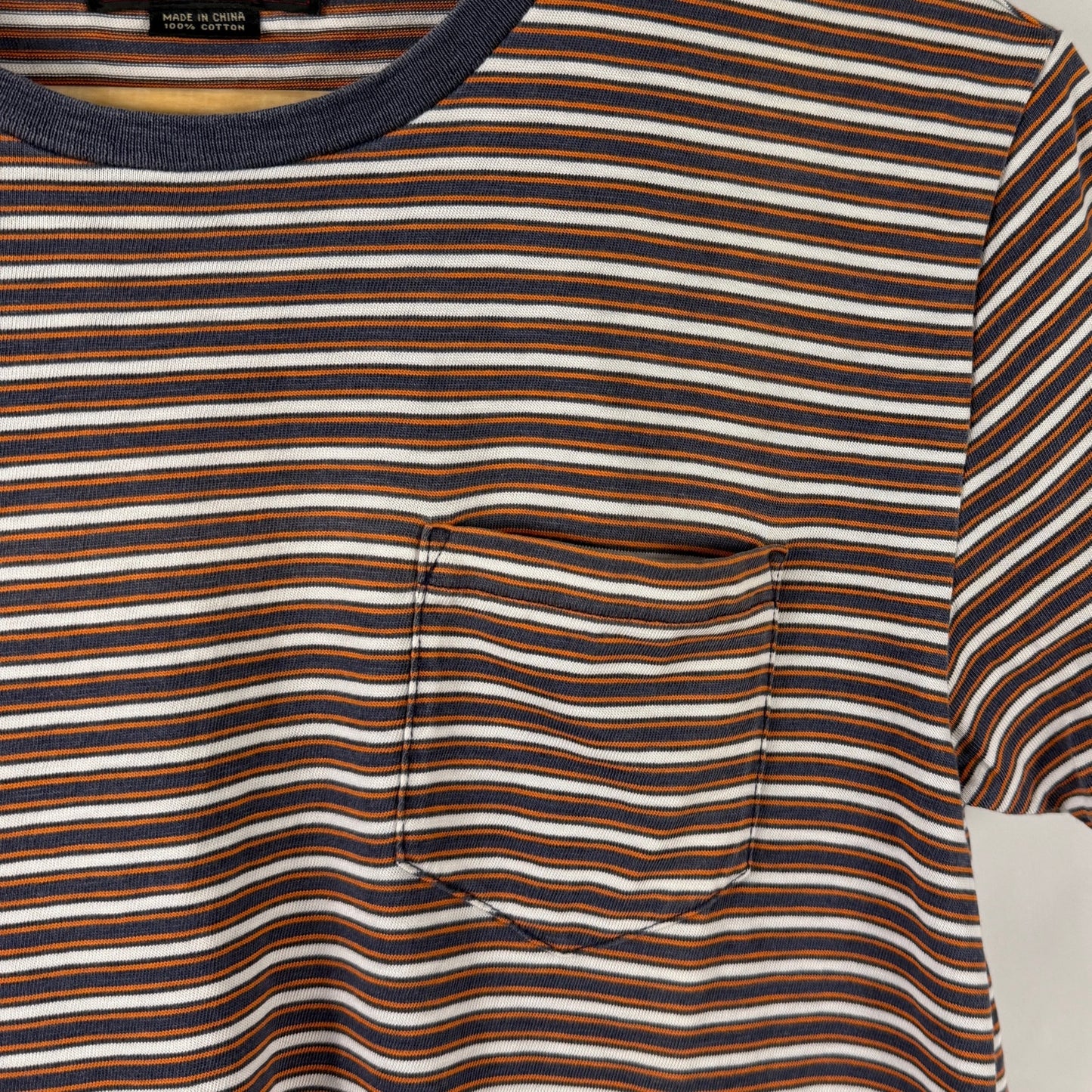 RRL Orange/Blue Striped Pocket Tee