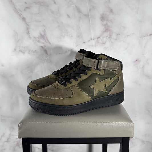 A Bathing Ape Bapesta High Olive Green