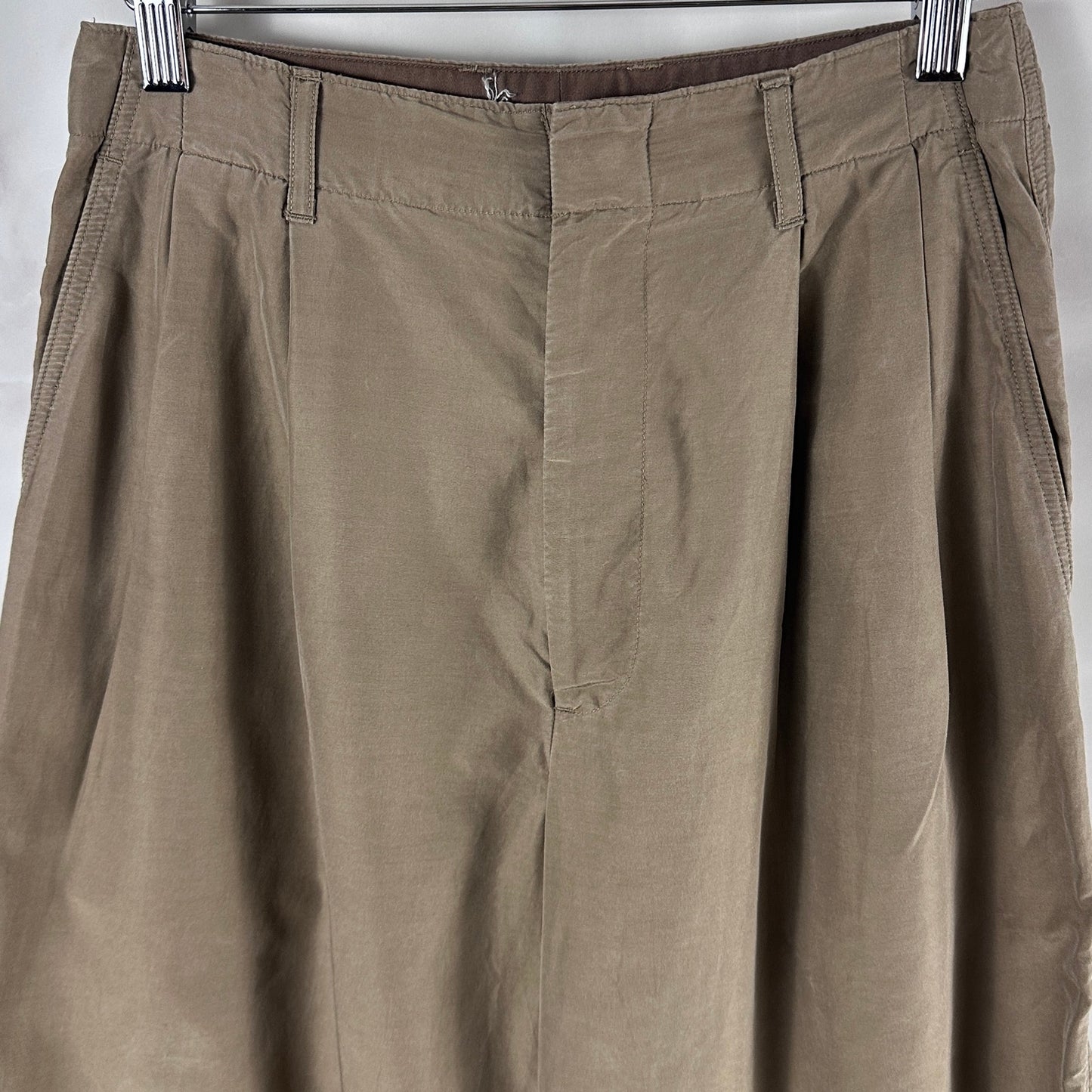 Auralee S/S20 Tan Silk Cotton Cloth Wide Pants