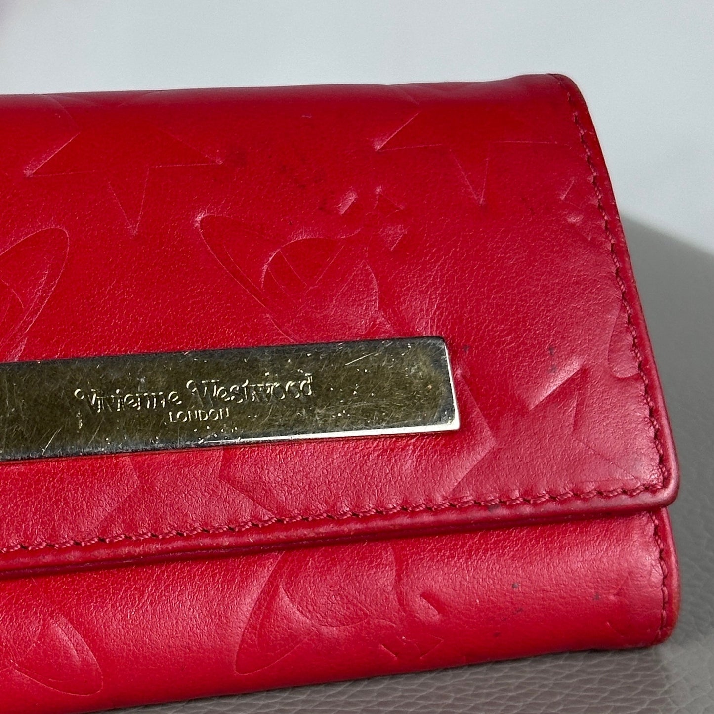 Vivienne Westwood Red Orb Embossed Keyholder