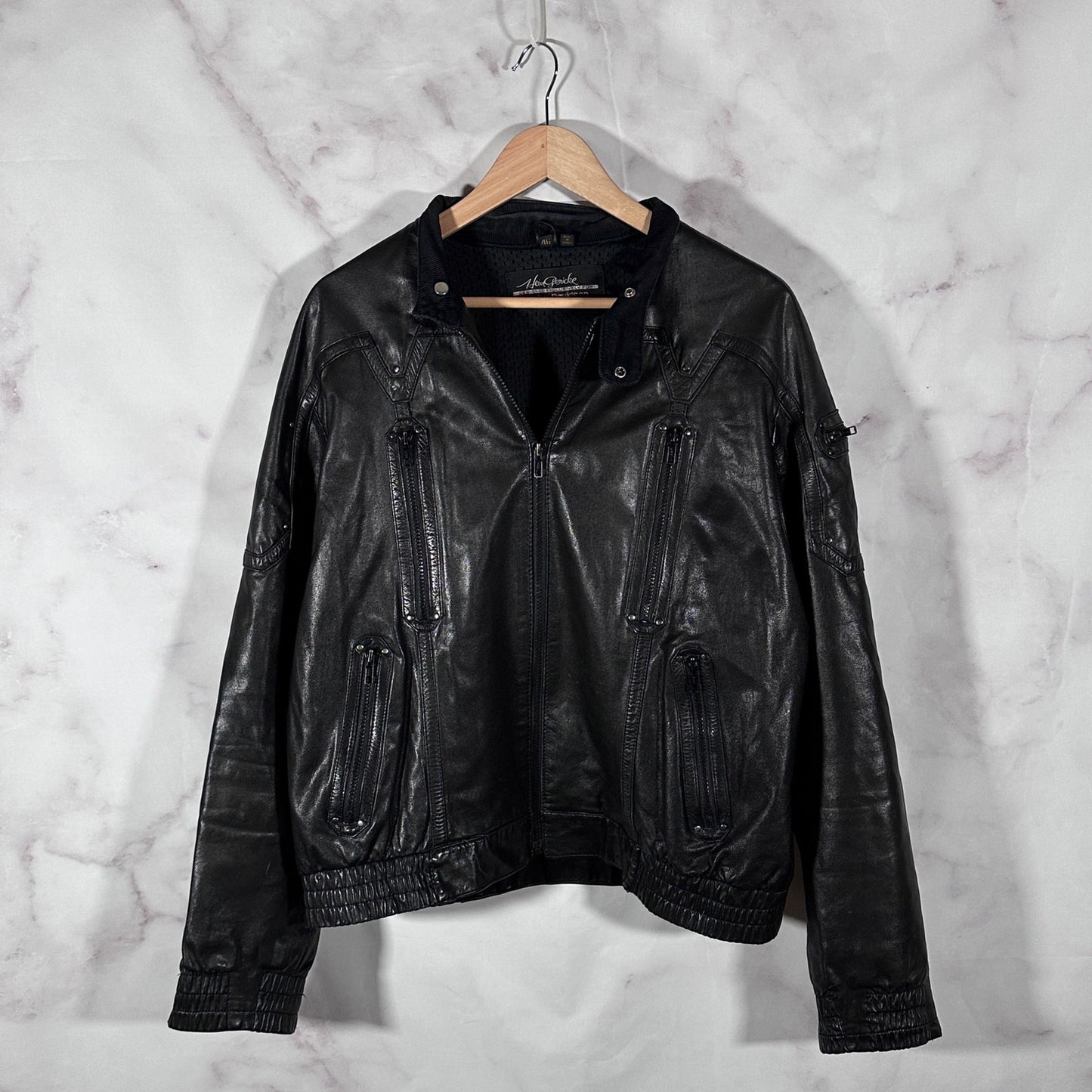 Hein Gericke Harley Davidson Black Leather Biker Jacket