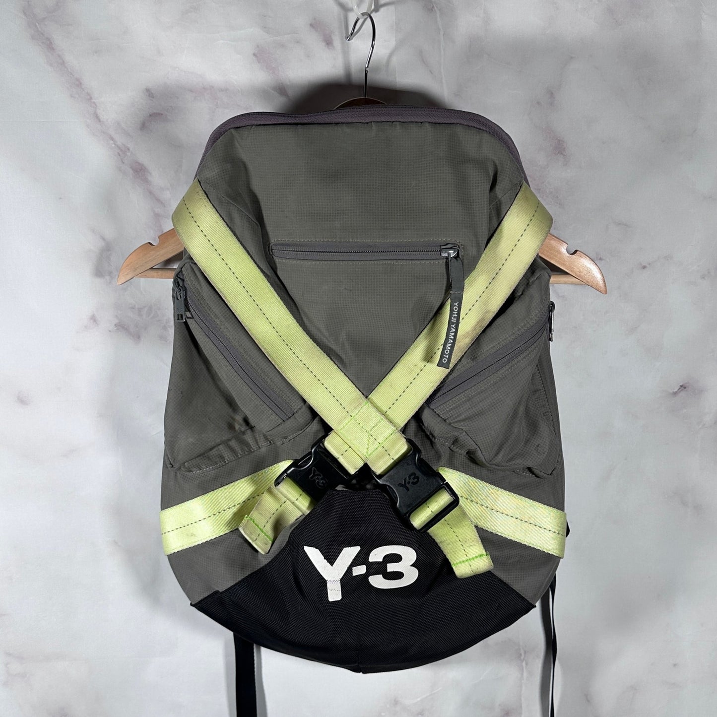 Y-3 Yohji Yamamoto x Adidas Grey Strap Backpack