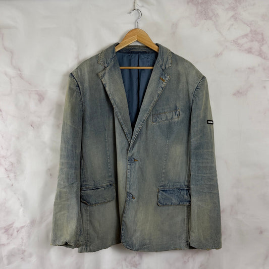 Balenciaga Washed Japanese Denim Blondie Blazer