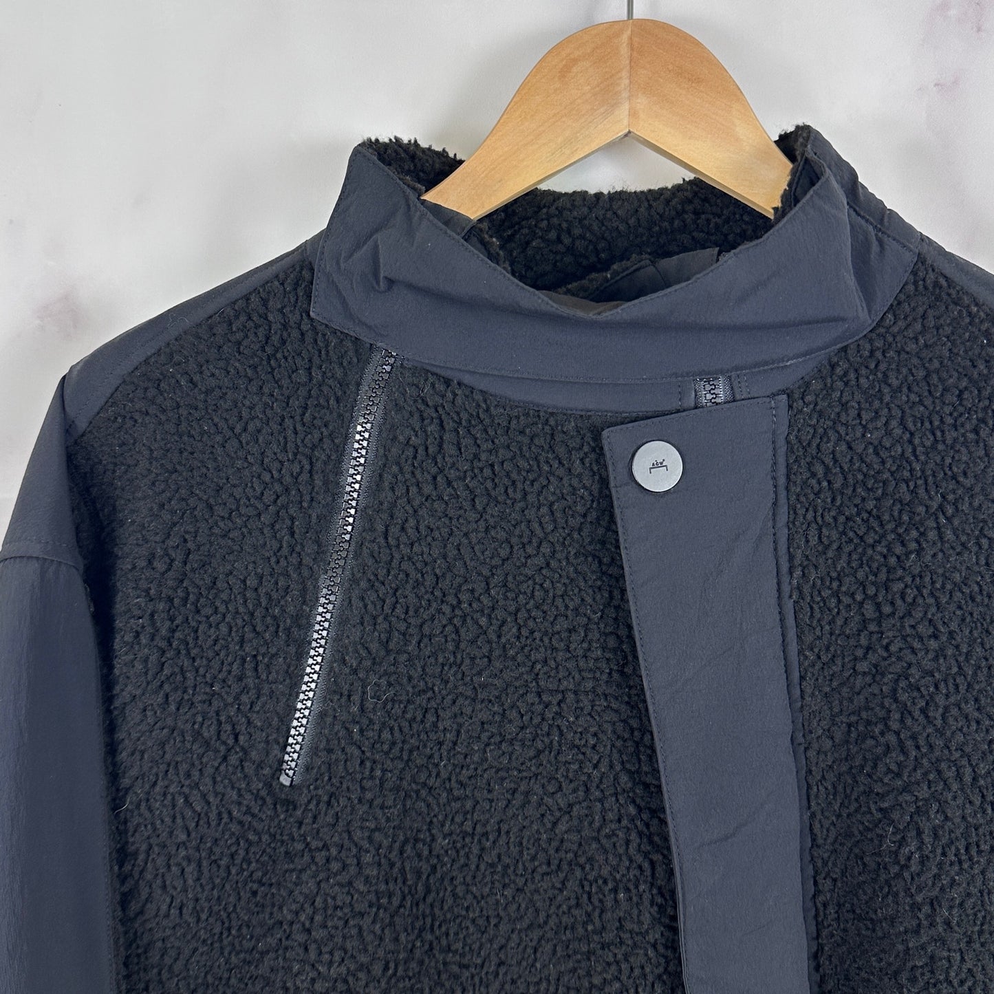 A Cold Wall Black Bias Asymmetrical Pile Fleece