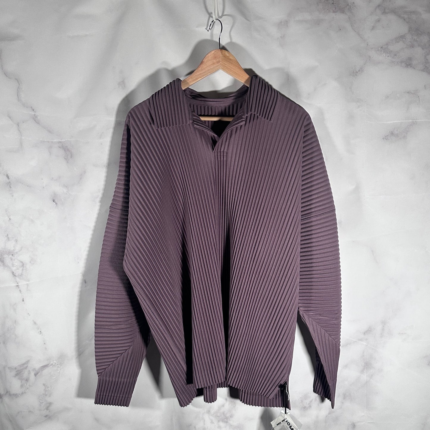 Issey Miyake Homme Plisse Mauve Longsleeve Polo Shirt