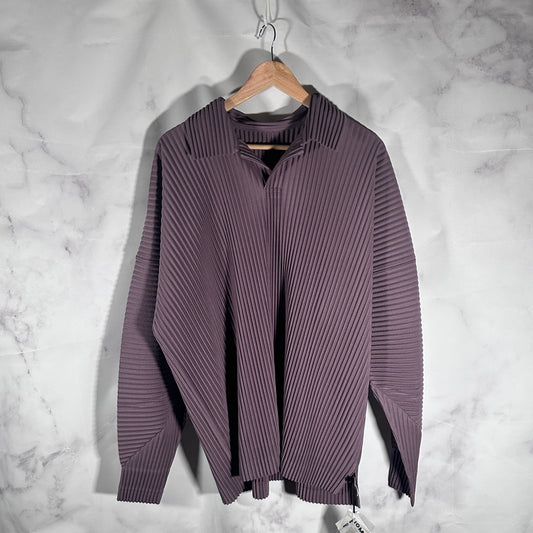 Issey Miyake Homme Plisse Mauve Longsleeve Polo Shirt