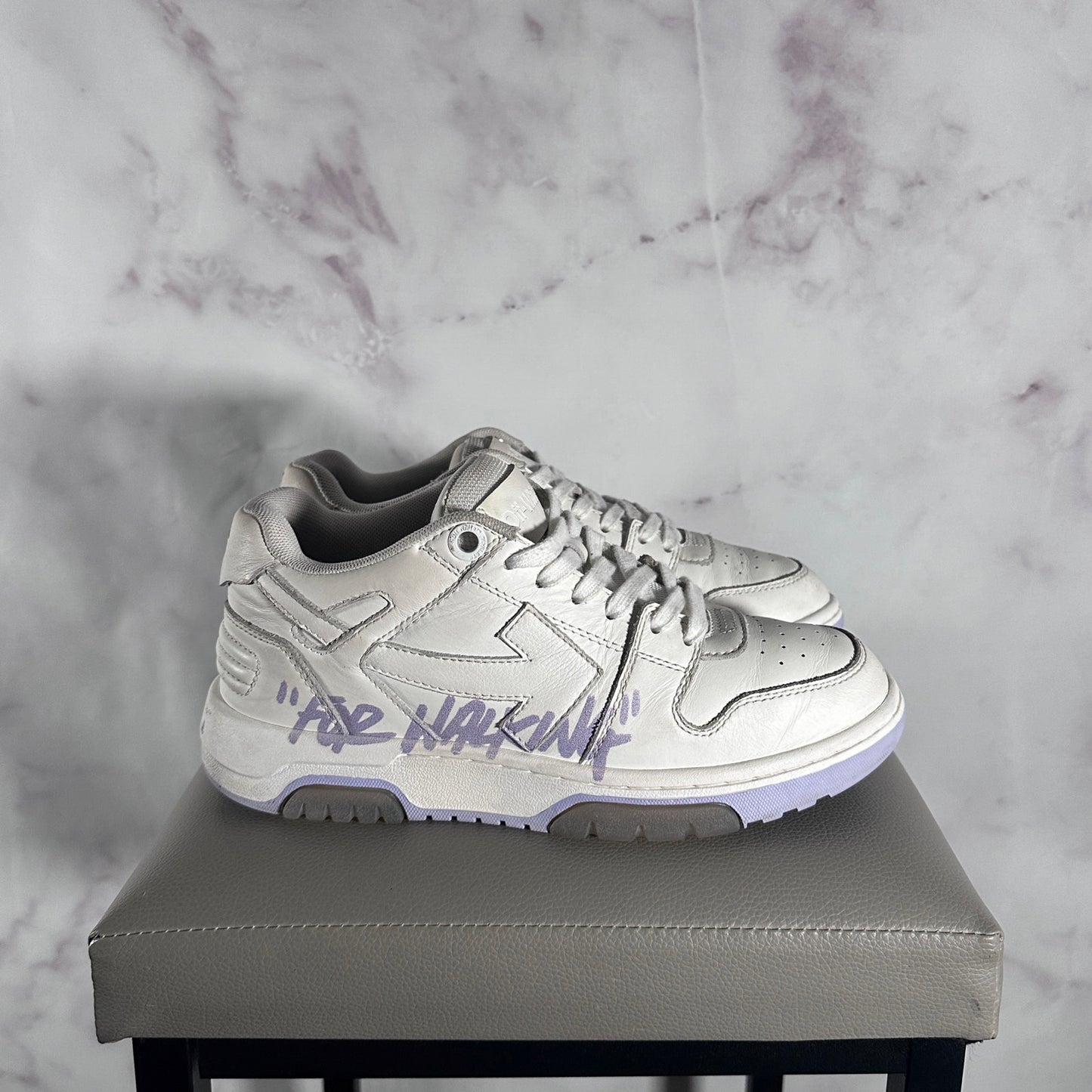 Off-White White/Lavender Out of Office “For Walking”