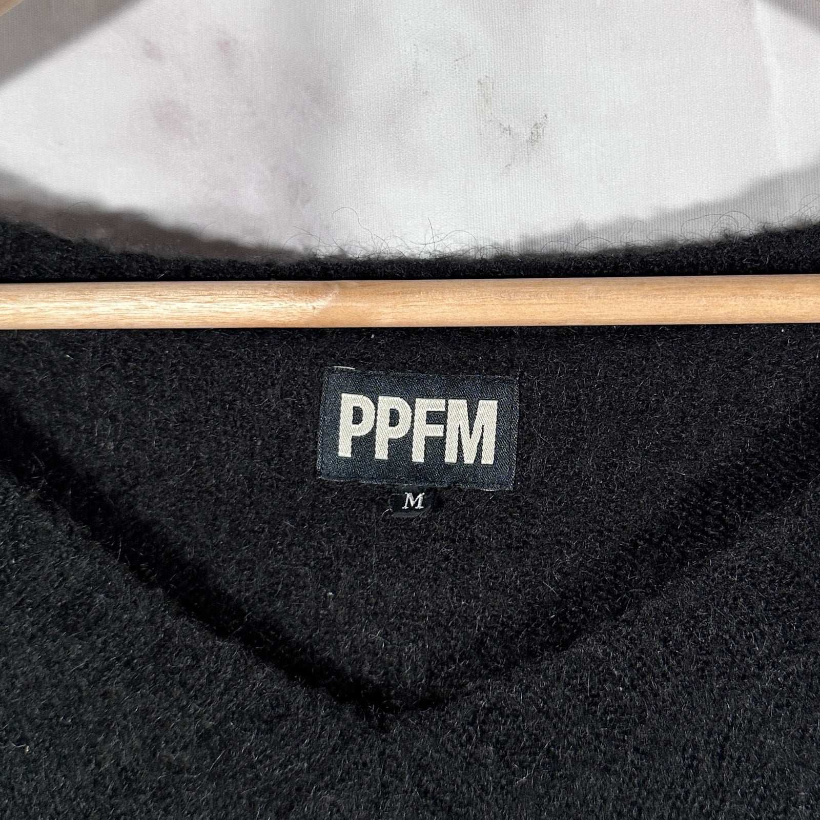 PPFM Black Argyle Mohair Knit Sweater
