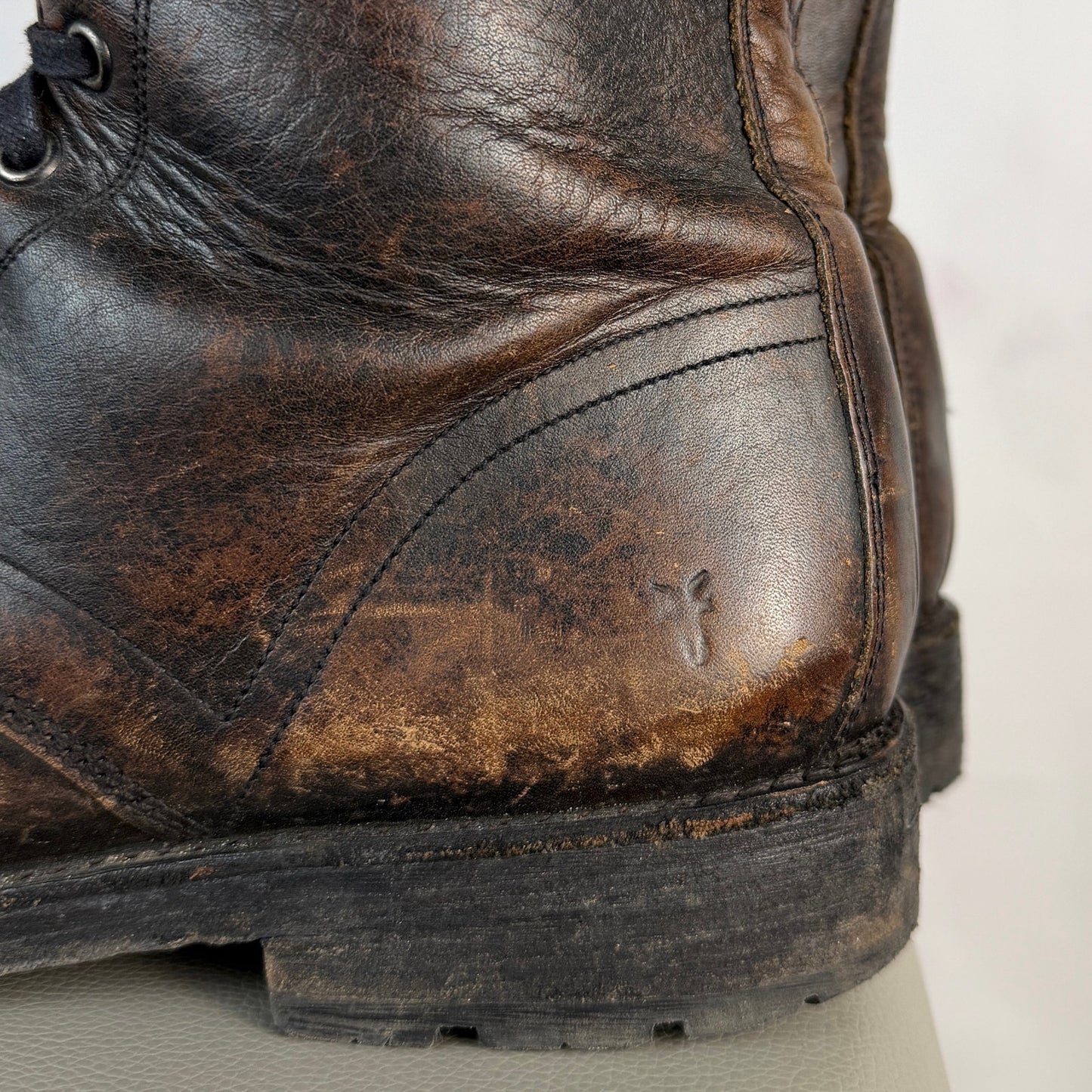 Frye Bowery Brown Leather Lace-Up Boot