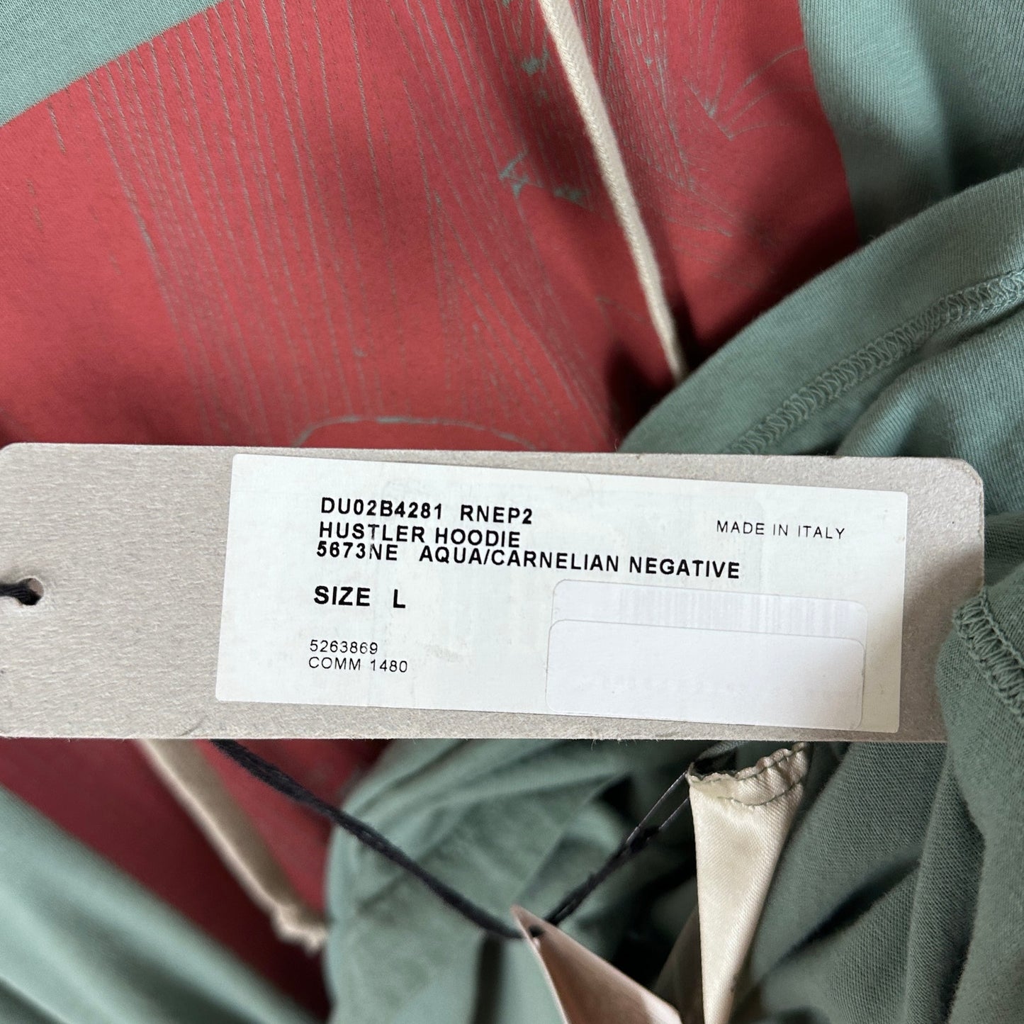 Rick Owens DRKSHDW Hustler Aqua Layered Hoodie