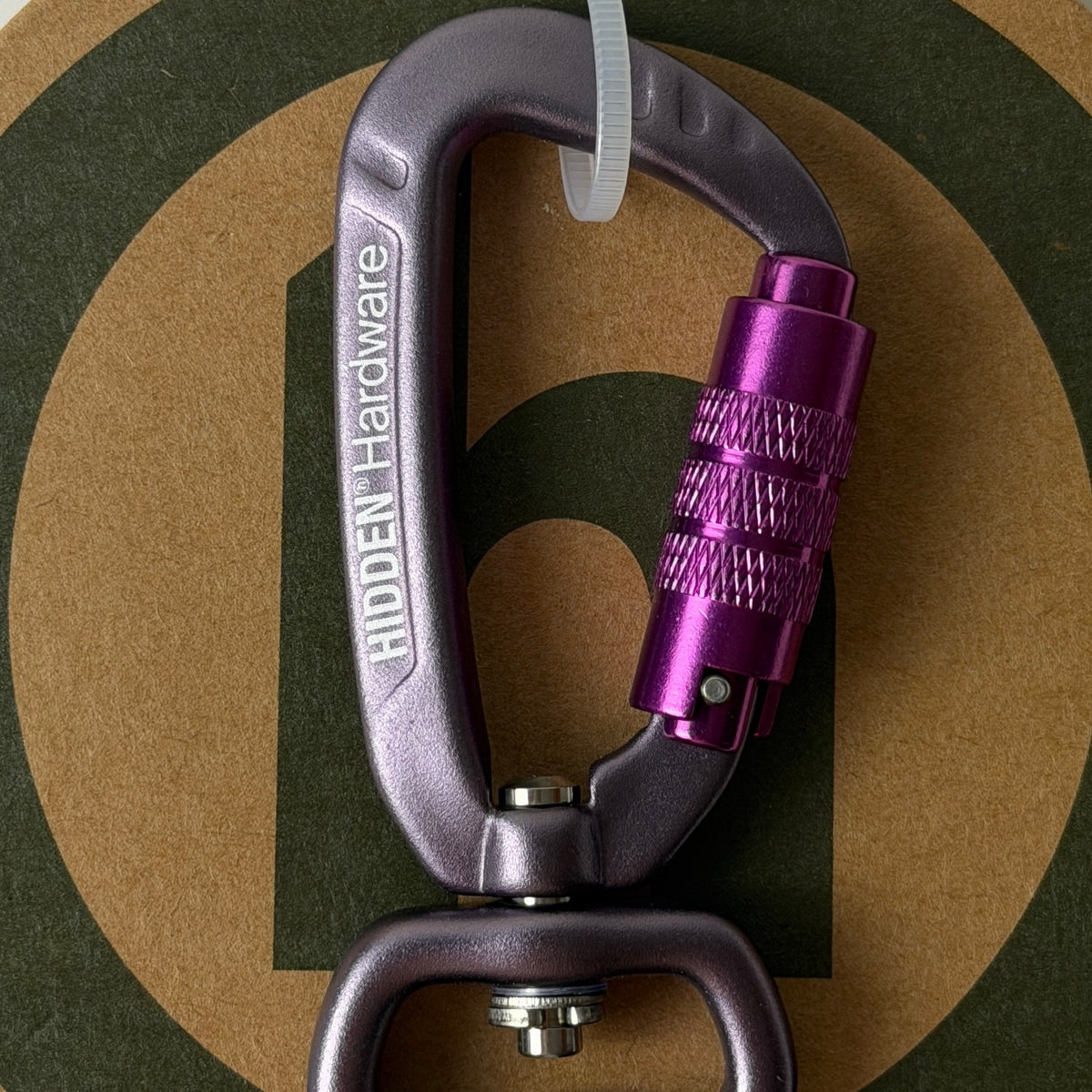 Hidden NY Purple Locking Carabiner