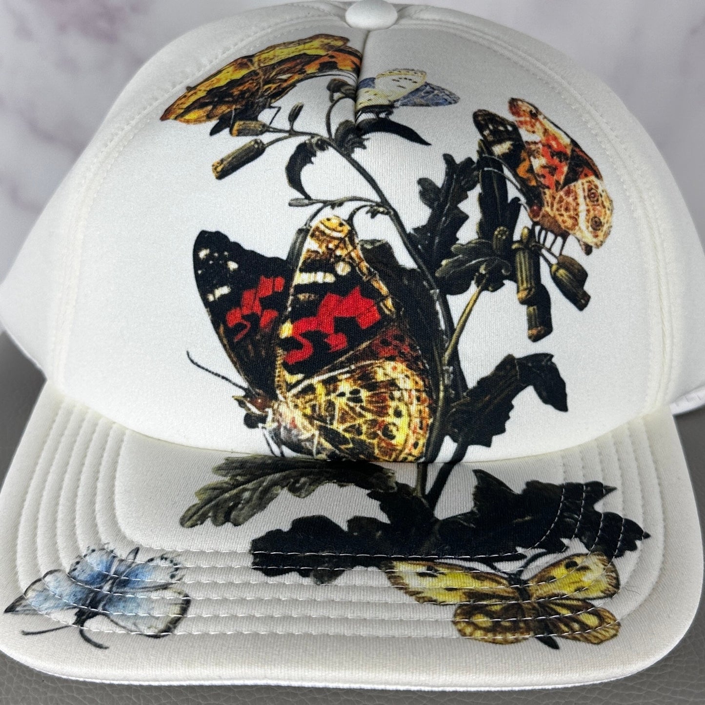 Undercover White Butterfly Print Hat