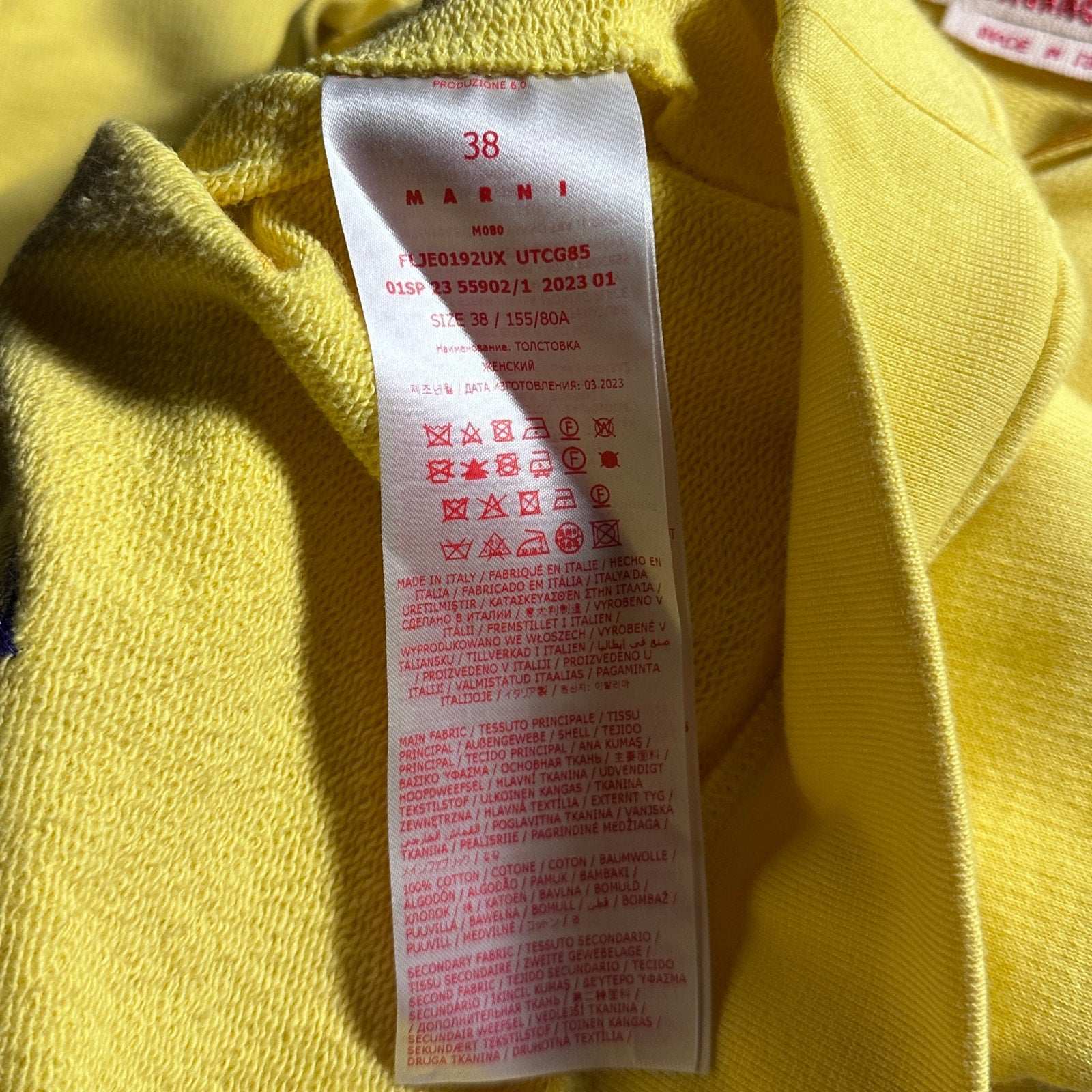 Marni x No Vacancy Inn Yellow Hoodie