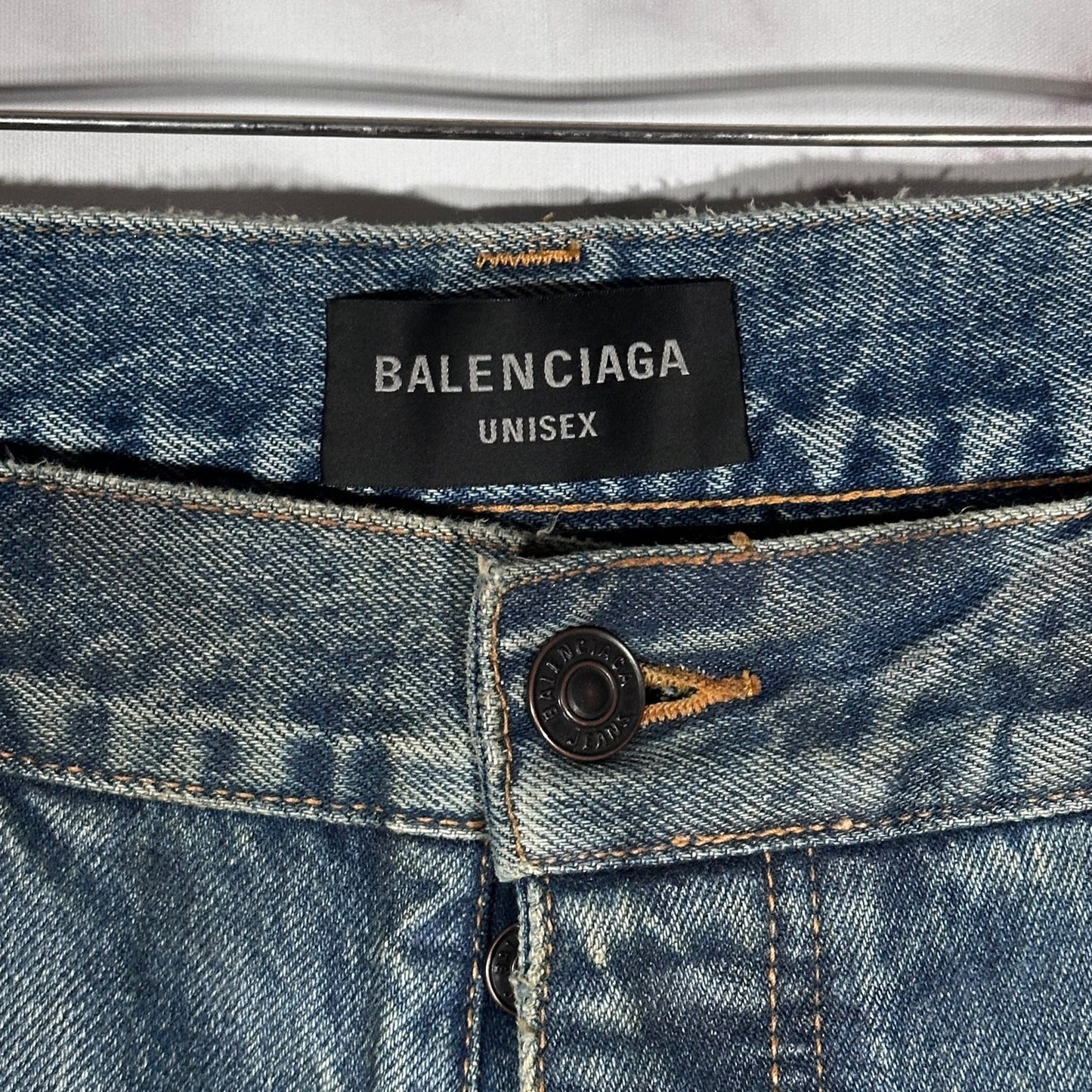 Balenciaga Waxed Baggy Blue Denim