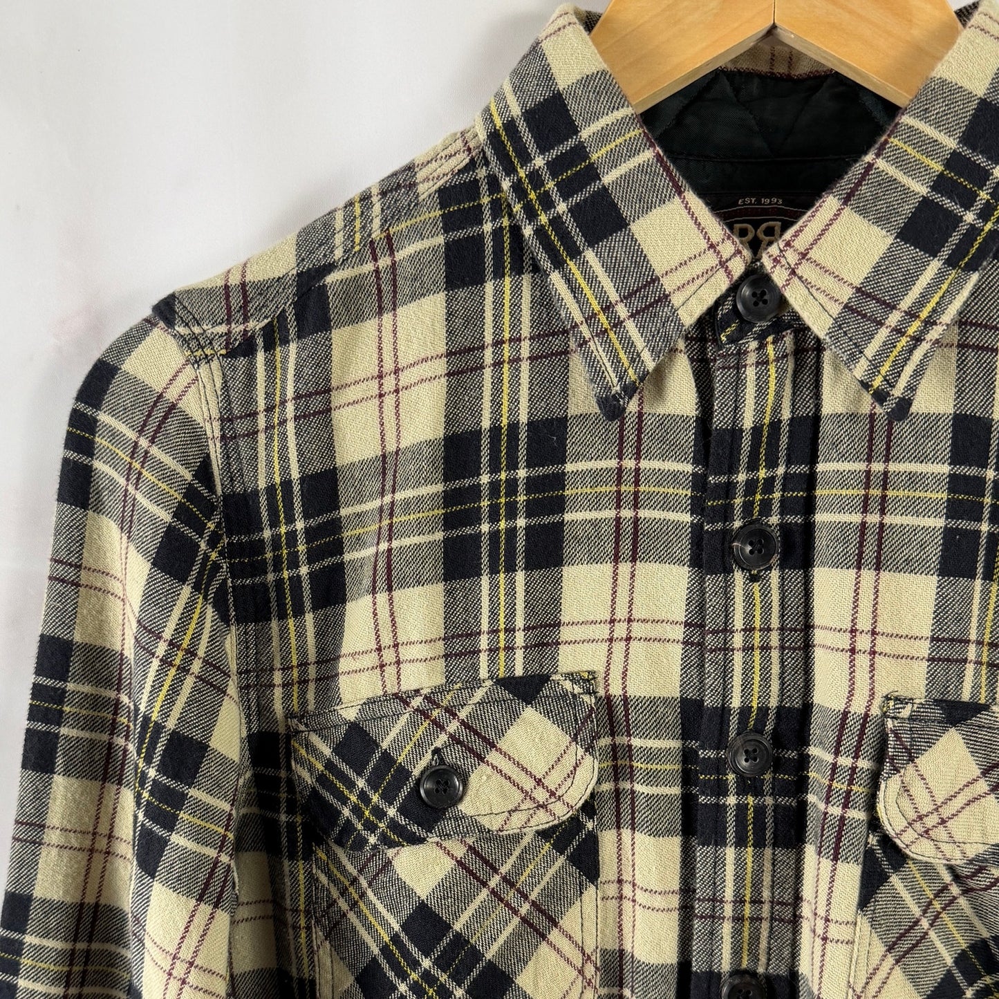RRL Tan Plaid Button-Up Flannel Shirt