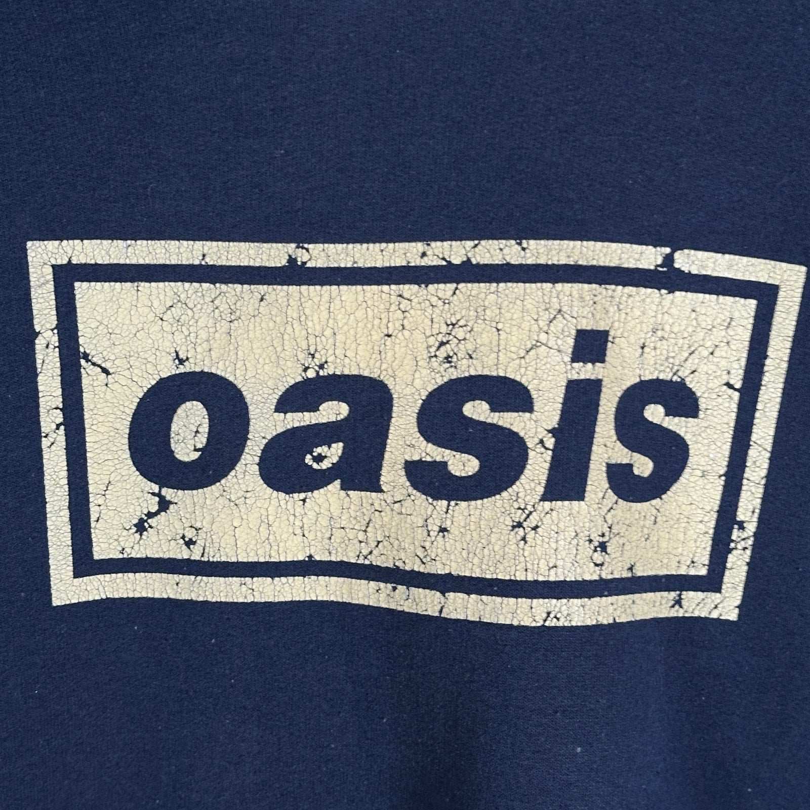 Oasis Y2K Navy Box Logo Hoodie